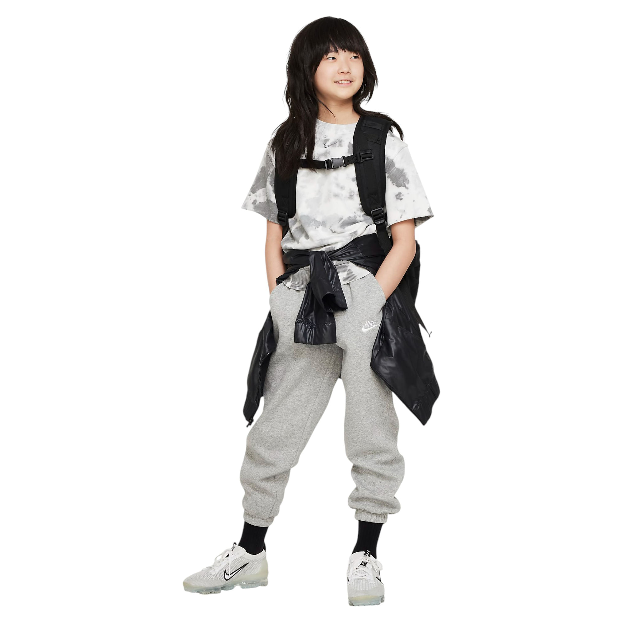 Nike-Sportswear-Club-Fleece-Loose-Pant---Youth-Dark-Grey-Heather---Base-Grey---White