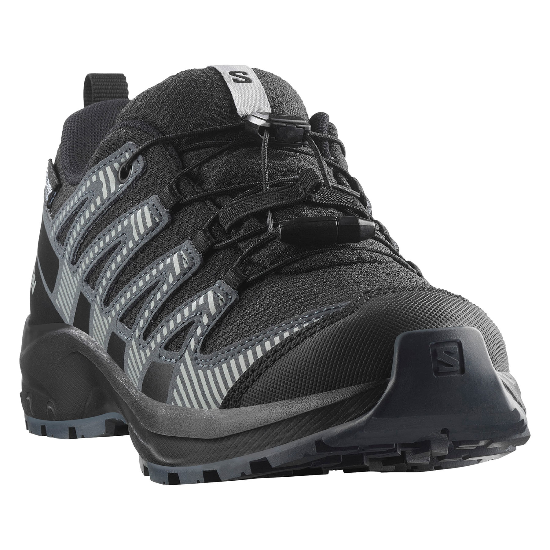 Salomon-Xa-Pro-V8-Waterproof-Shoe---Kids--Black-------Turbulence-------Quarry