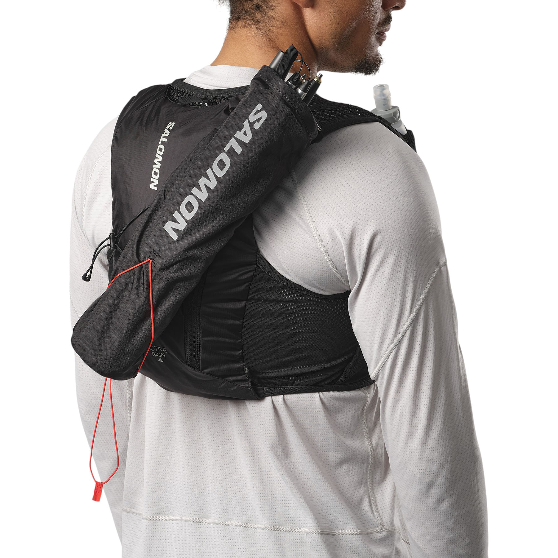 SALOMON ACTIVE SKIN 4 SET M ブラック/メタル Salomon Active Skin 4 Set | Running Hydration Bags and Packs