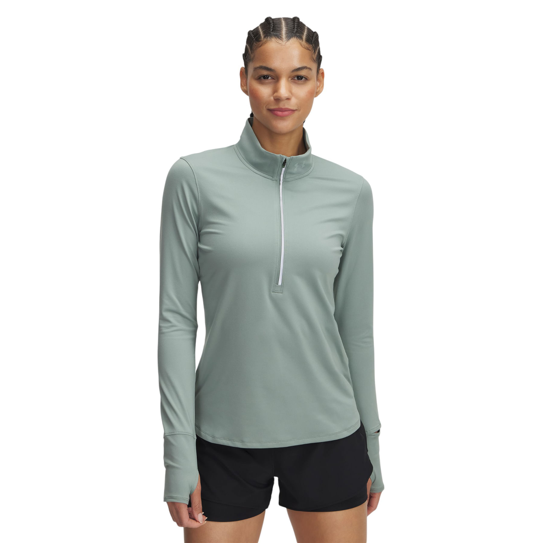 Under-Armour-Qualifier-Run-1-2-Zip-Jacket---Women-s-Silica-Green---Reflective