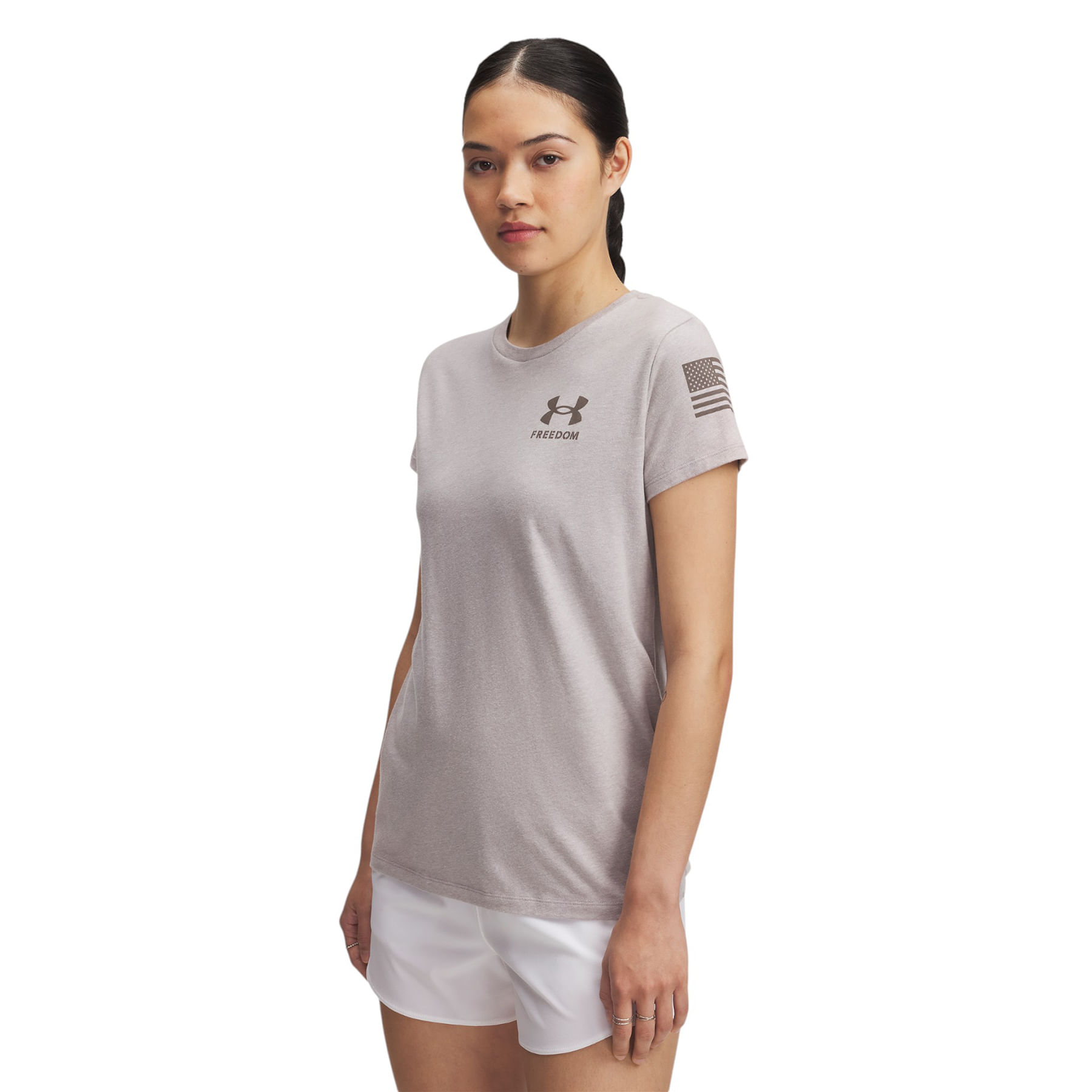 Under-Armour-New-Freedom-Flag-Short-Sleeve-T-Shirt---Women-s-Gray-Dawn-Light-Heather---Fresh-Clay