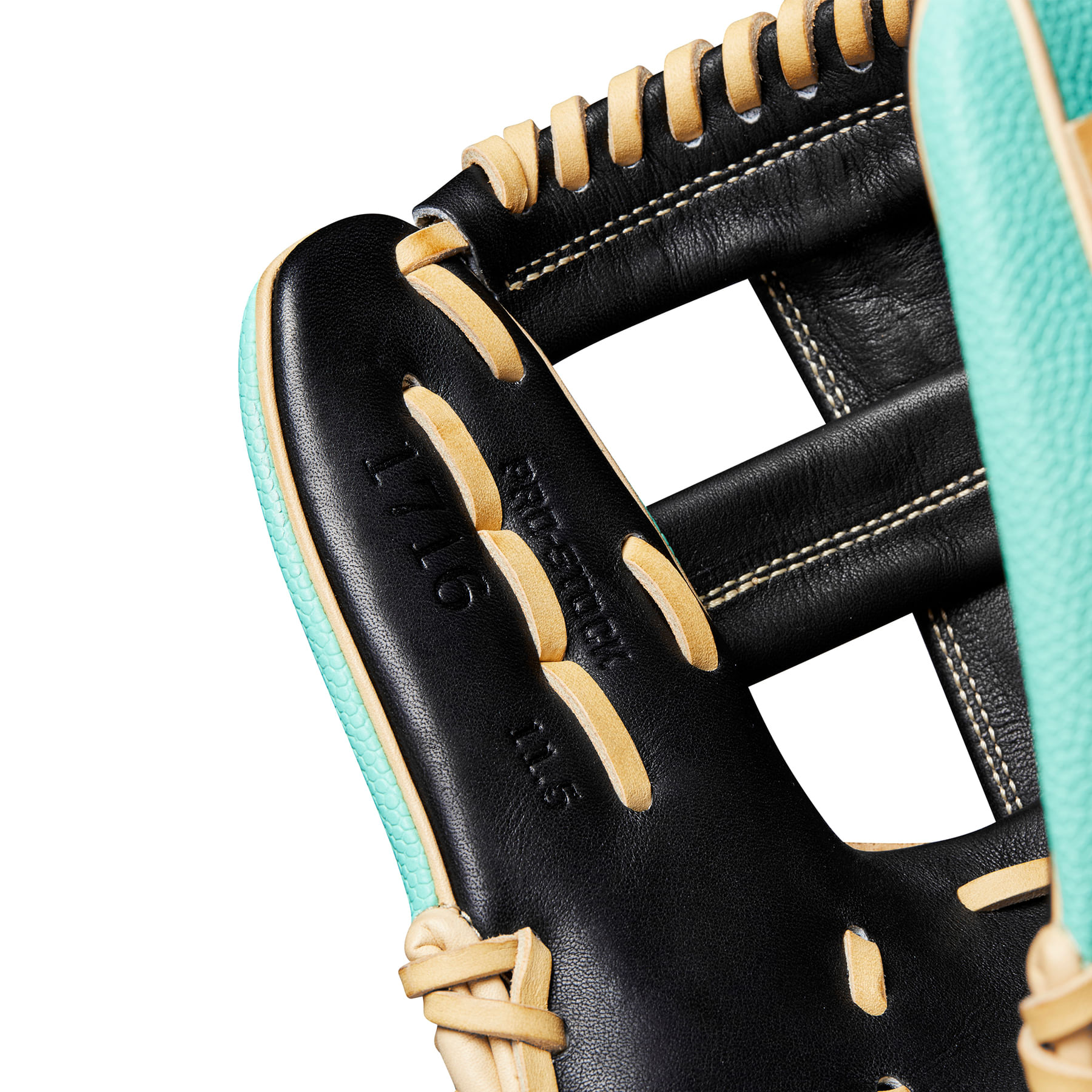 Wilson-A2000-1716-11.5--Infield-Baseball-Glove---2025-Black---Seafoam-SuperSkin---Blonde