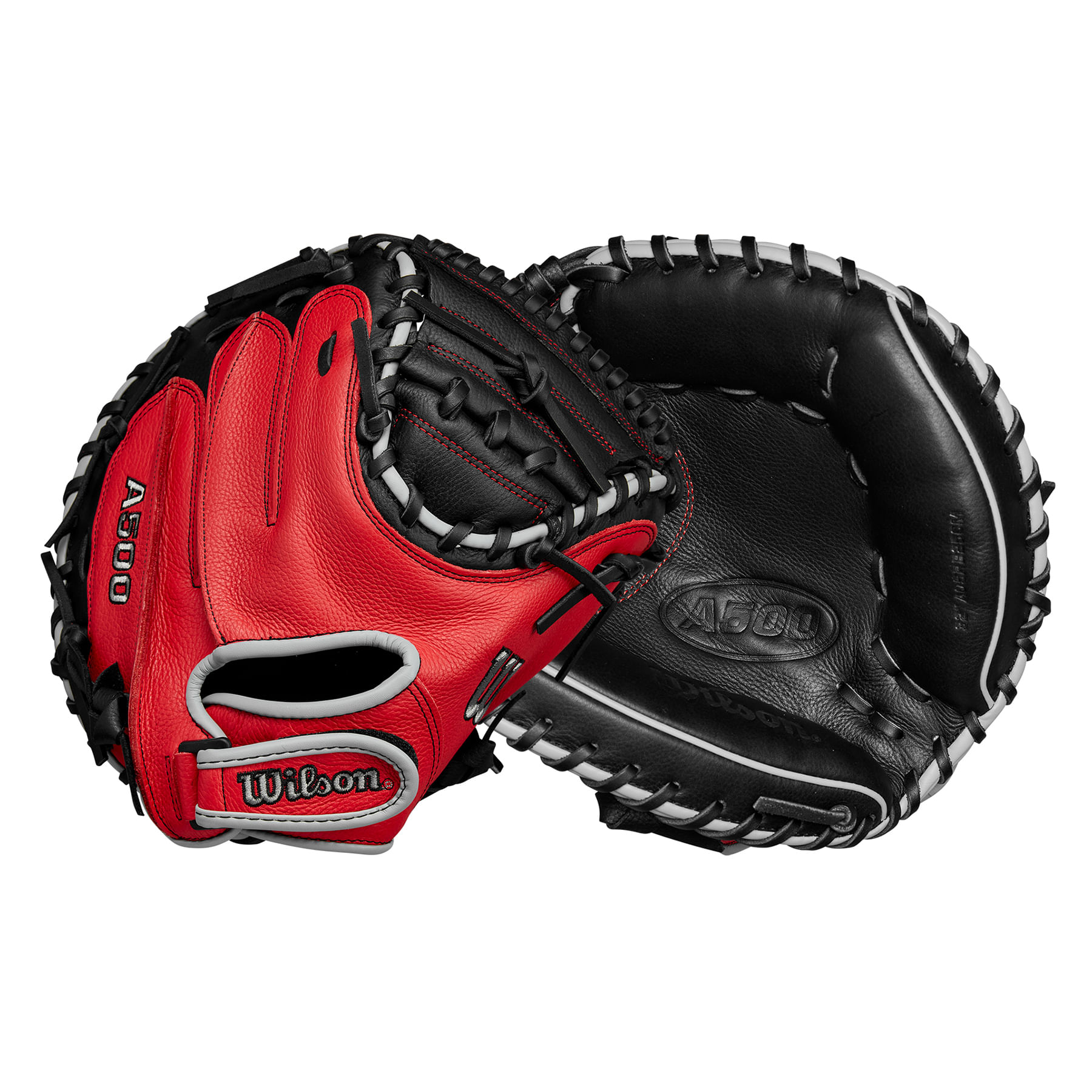 Wilson-A500-32--Catcher-s-Mitt---Youth-Black---Red---Grey