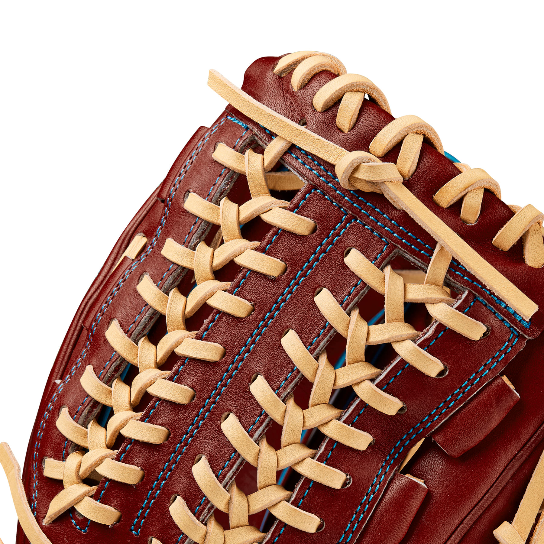 Wilson-A2000-D33-11.75--Pitcher-s-Glove---2024-Brick-Red---Tropical-Blue---Blonde