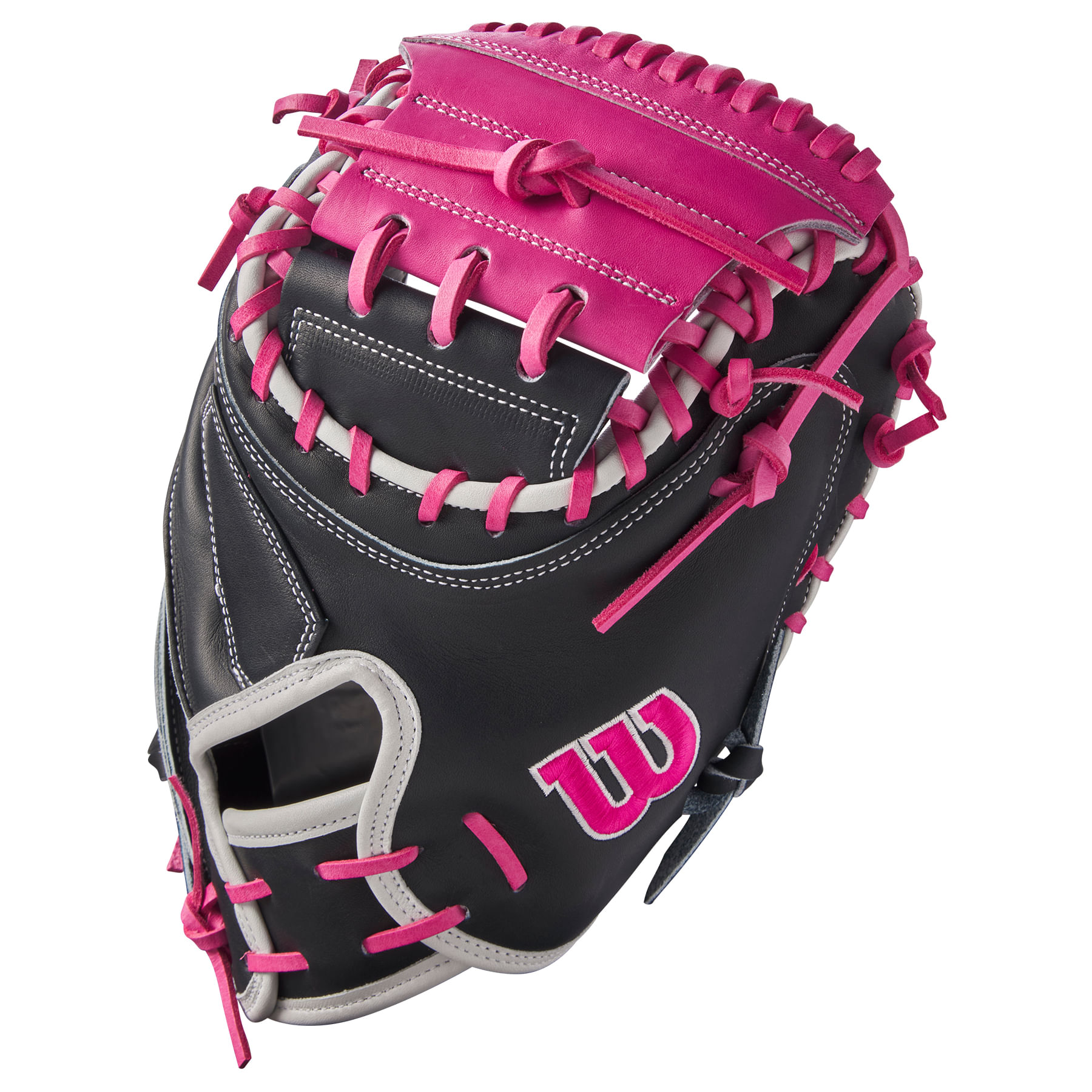 Wilson-A2000-M23-33.5--Catcher-s-Mitt---2024-Navy---Flamingo-Pink---White