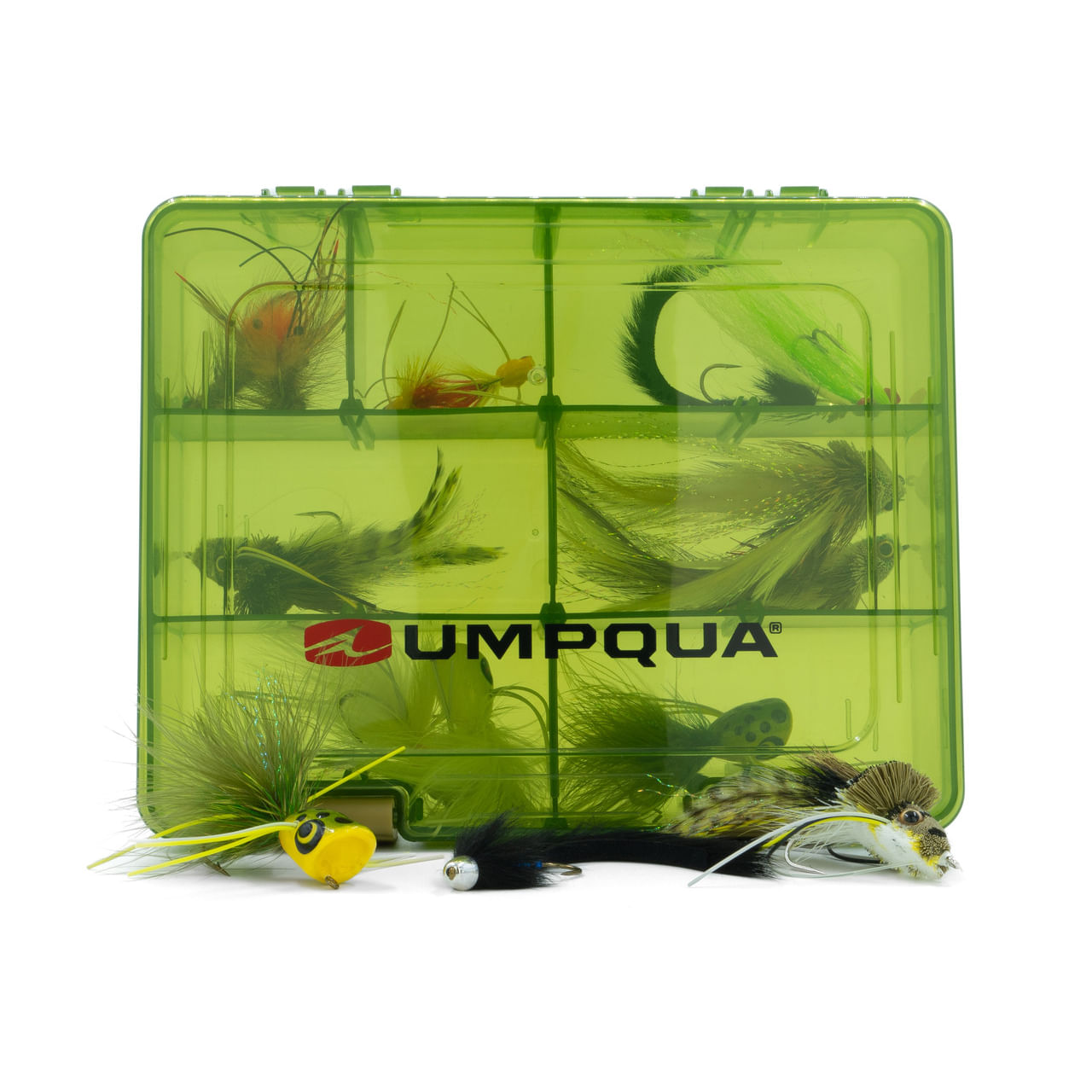 Umpqua-Warmwater-Essential-Fly-Assortment-GREEN