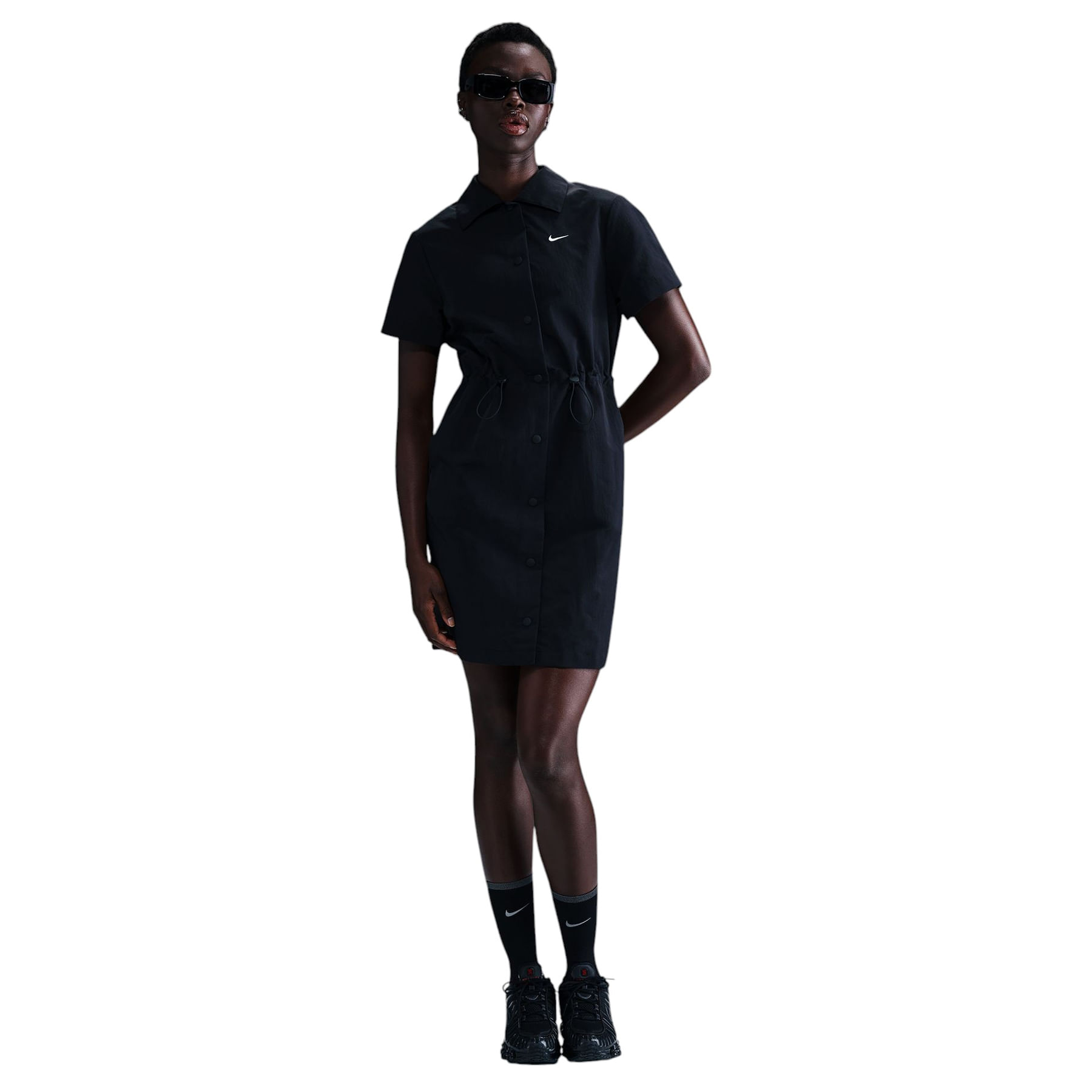完売必須!☆Nike Sportswear Women's Short-Sleeve Dress Nike Sportswear Everything Wovens Short-Sleeve Mini Dress