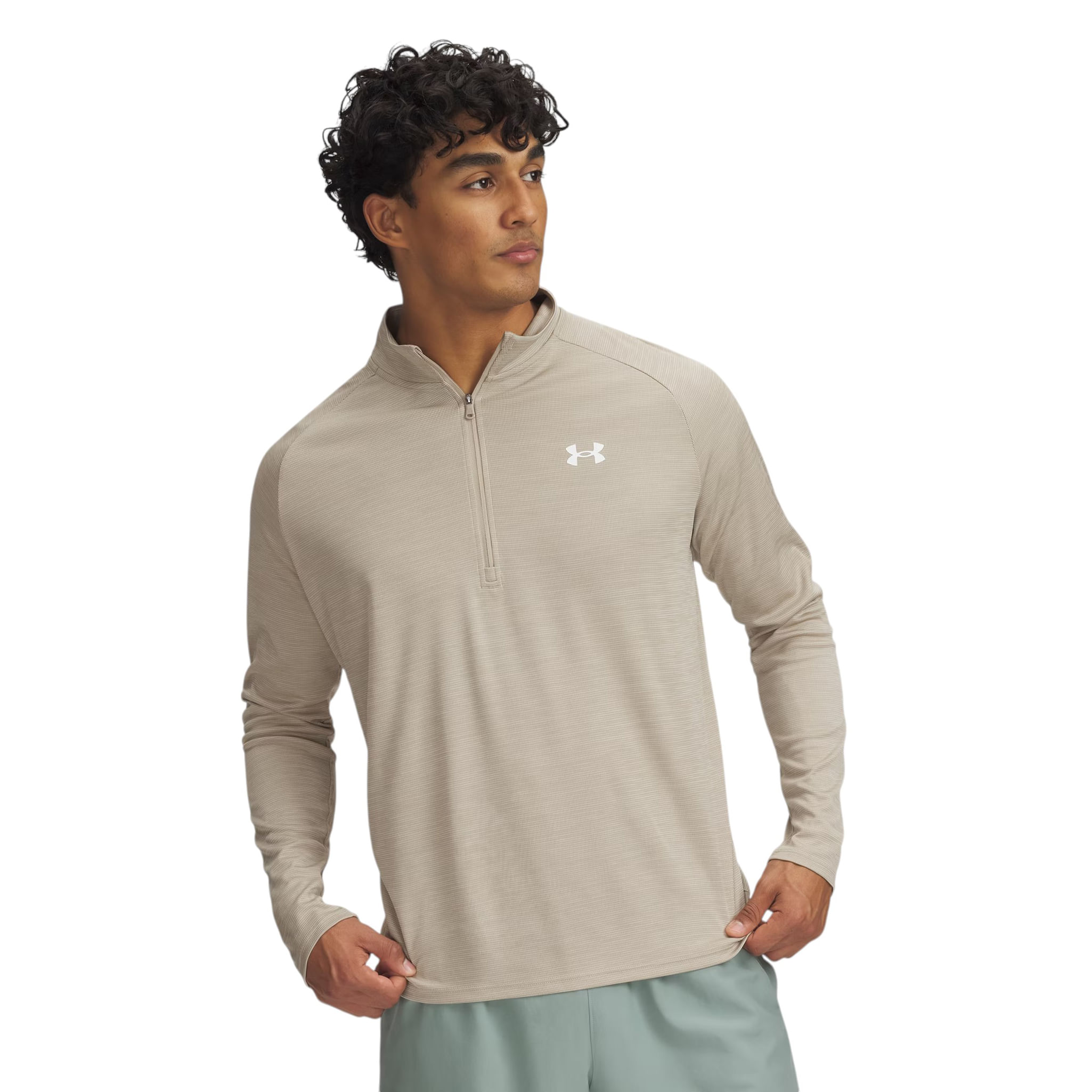 Under-Armour-Tech-Textured-1-2-Zip---Men-s-City-Khaki