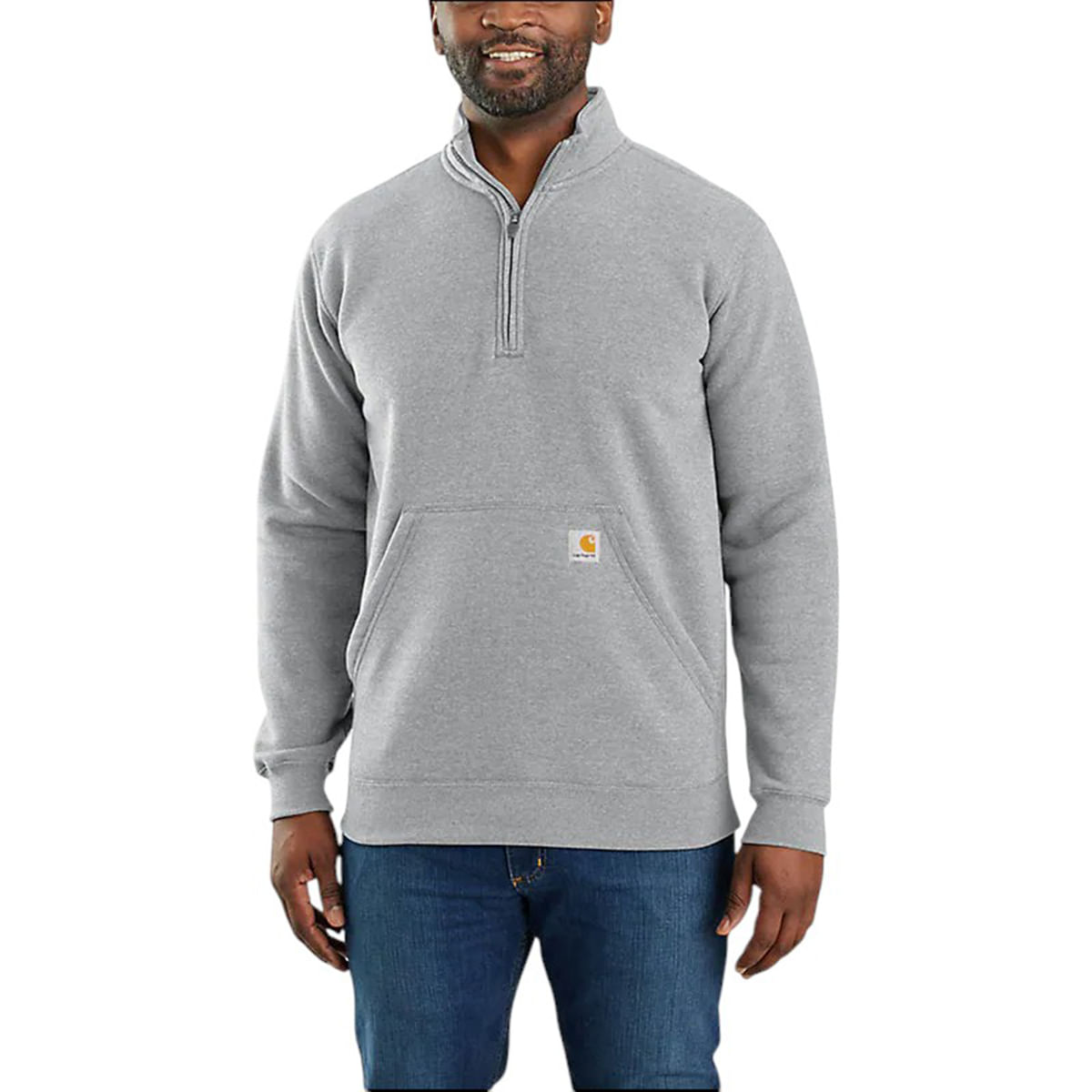 Carhartt-Loose-Fit-Zip-Mockneck---Men-s-Carbon-Heather