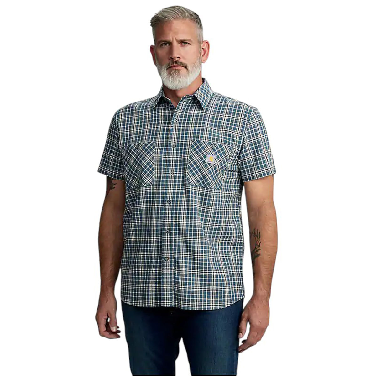 Carhartt-Relaxed-Fit-Short-Sleeve-Shirt---Men-s-Storm-Blue