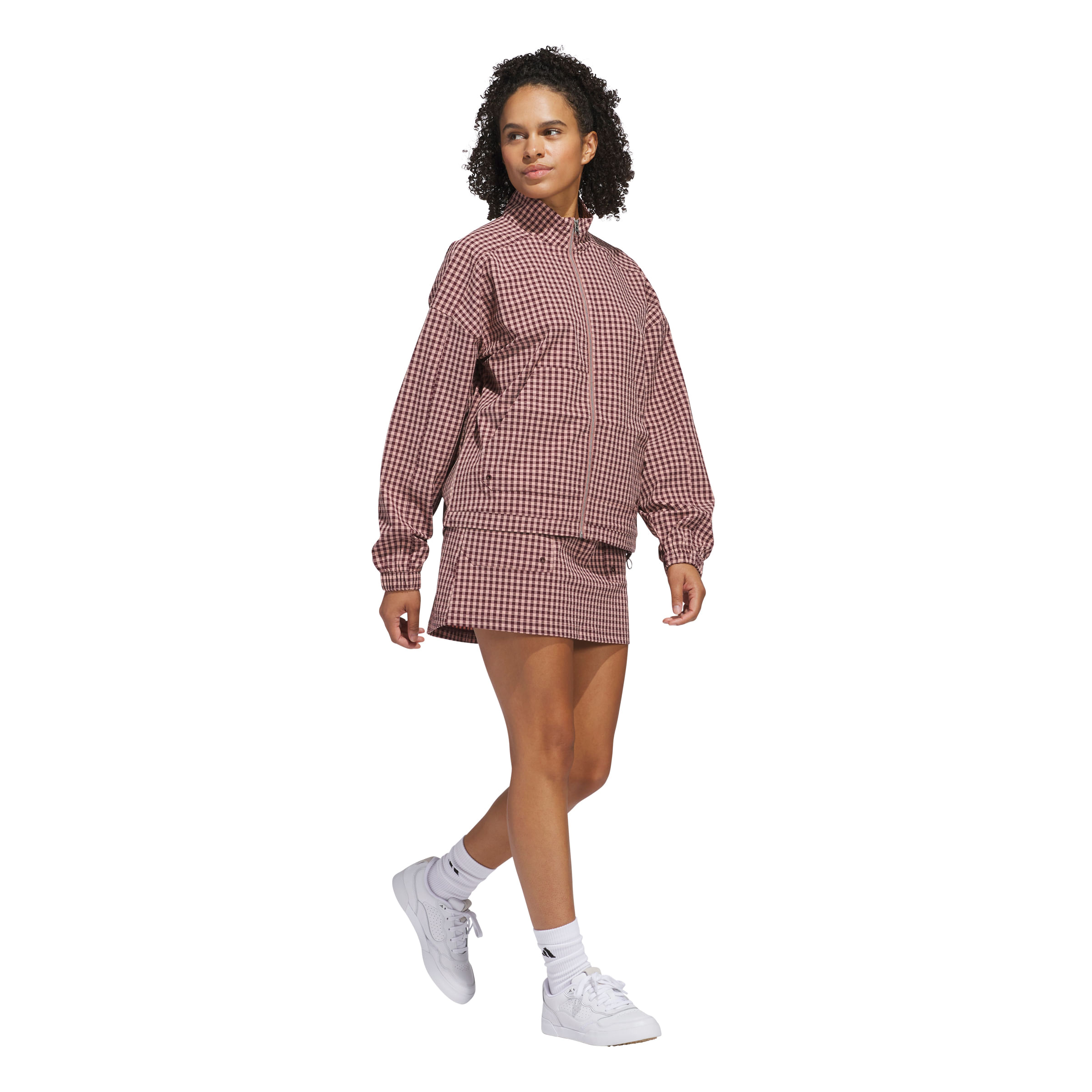 ★adidas★ Ultimate365 Gingham Jacket adidas Women's Ultimate365 Gingham Jacket, Aurora Ruby