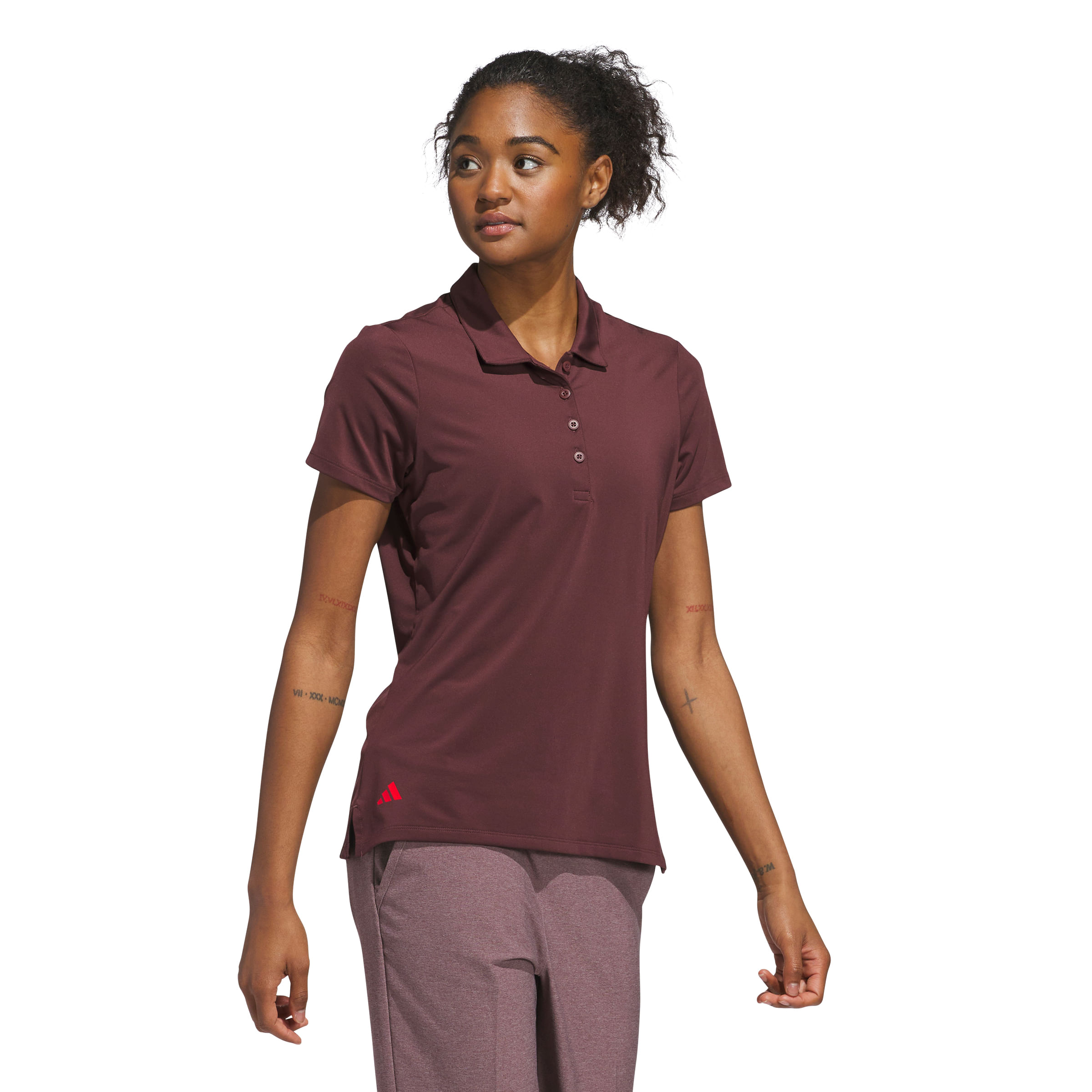 adidas-Ultimate365-Solid-Short-Sleeve-Polo---Women-s-Aurora-Ruby