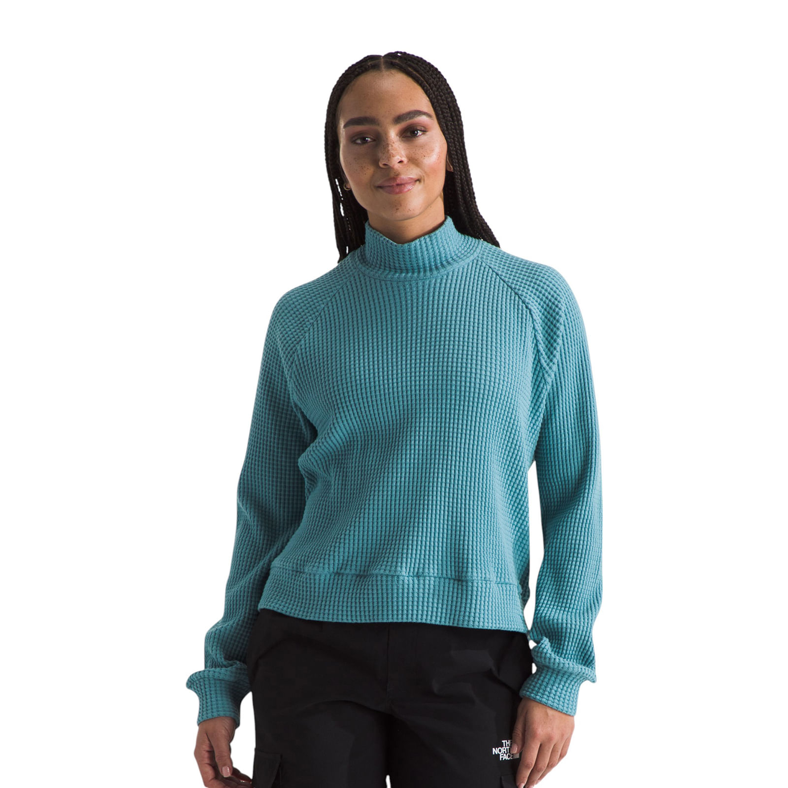 The-North-Face-Long-Sleeve-Mock-Neck-Chabot---Women-s-Algae-Blue
