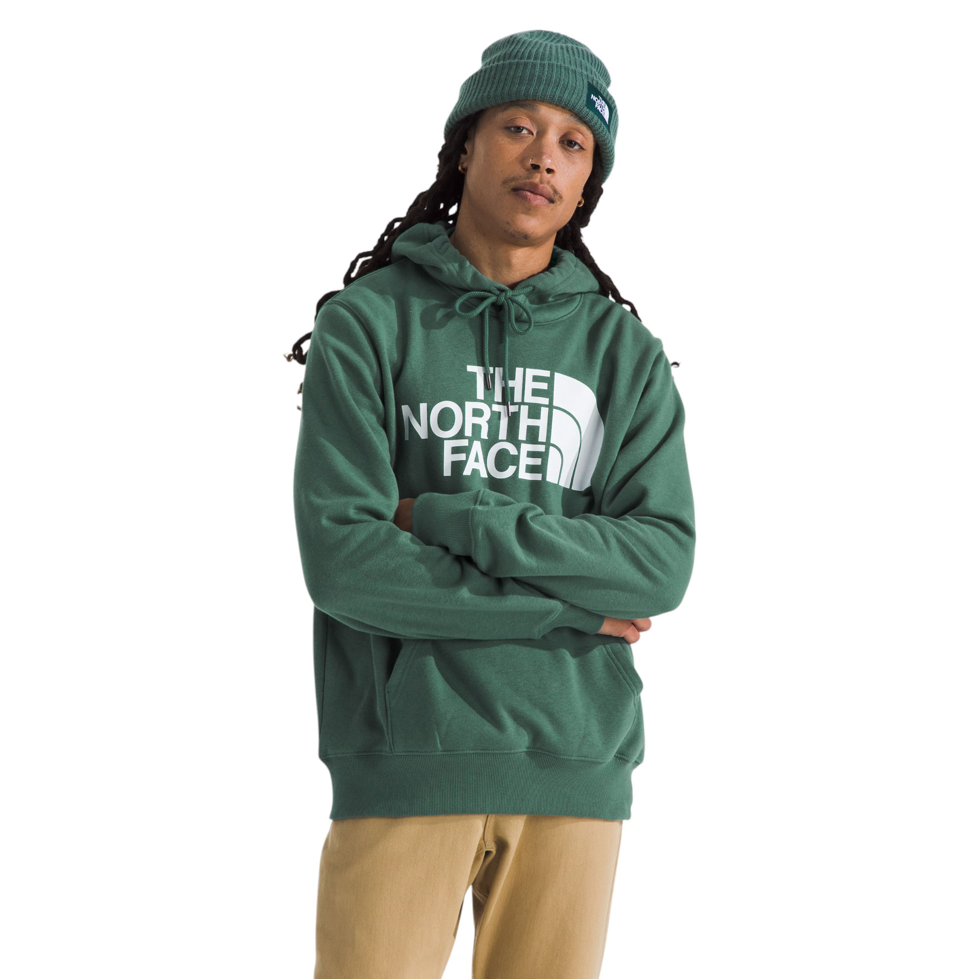 The-North-Face-Half-Dome-Pullover-Hoodie---Men-s-Duck-Green---TNF-White