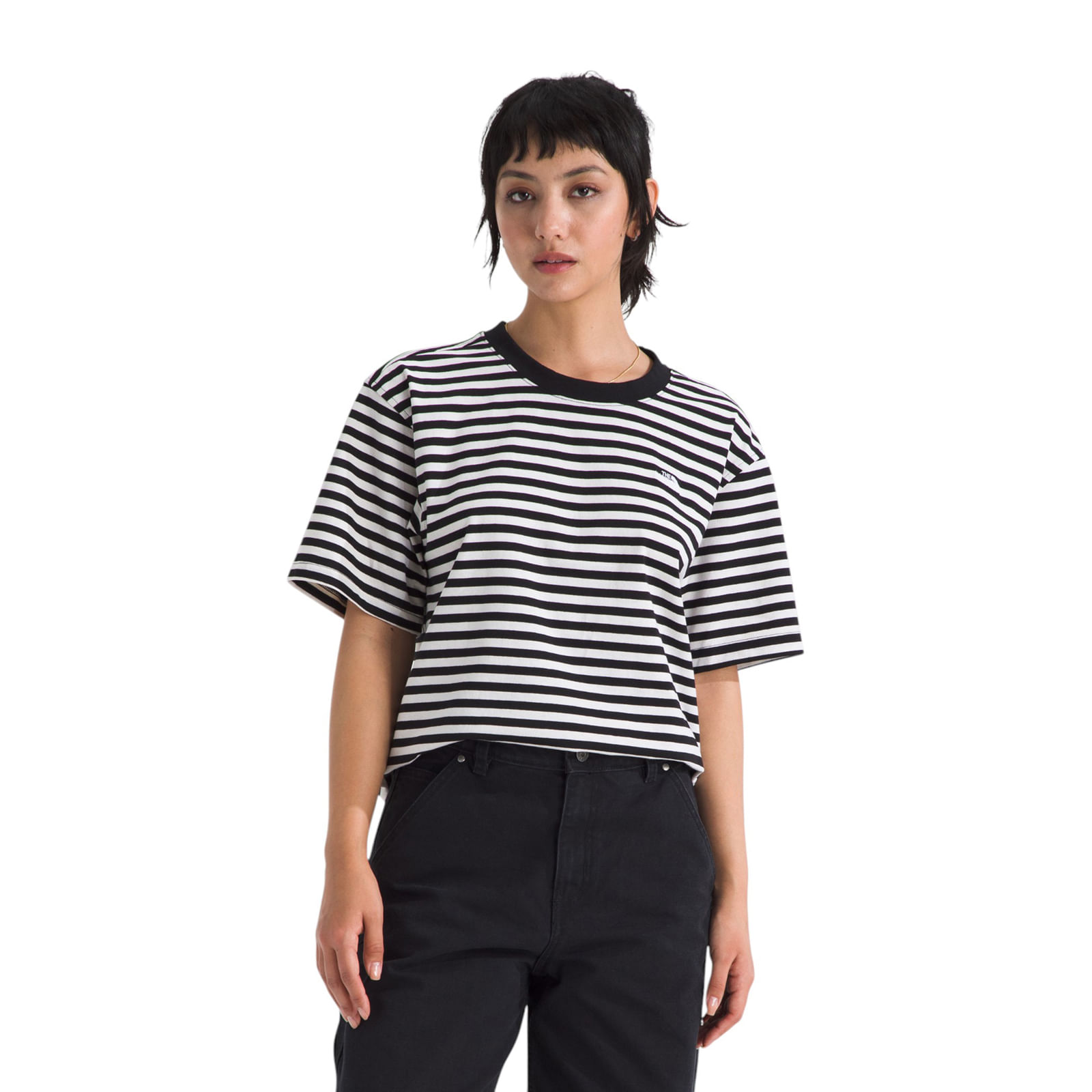 The-North-Face-TNF-Short-Sleeve-Shirt---Women-s-TNF-Black---White-Dune