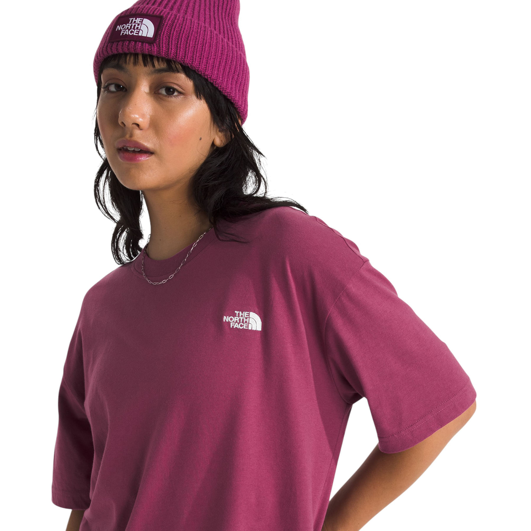 The-North-Face-Short-Sleeve-Evolution-Oversized-Tee---Women-s-Cyber-Berry
