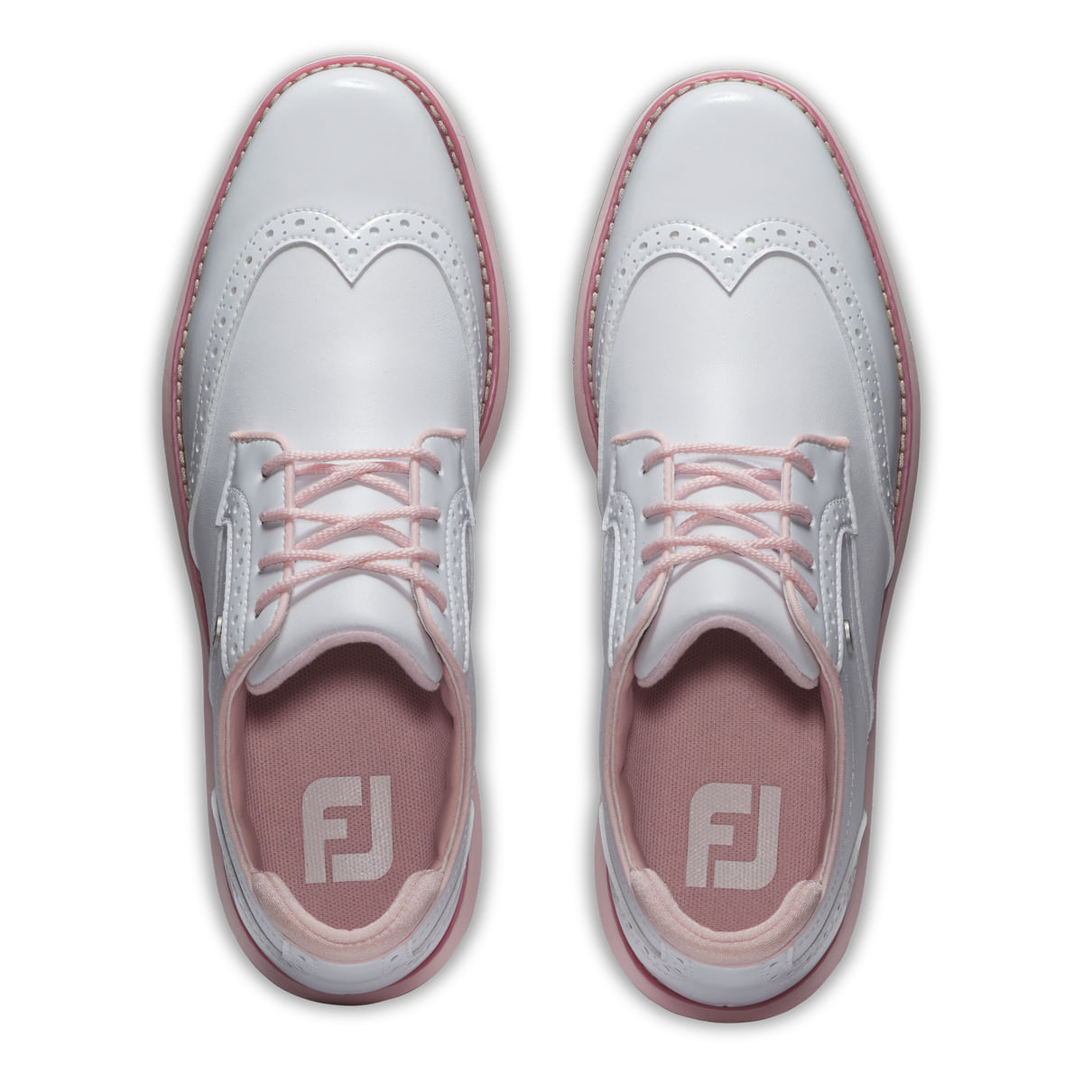 FootJoy-Traditions-Wing-Tip-Golf-Shoe---Women-s-White---Pink