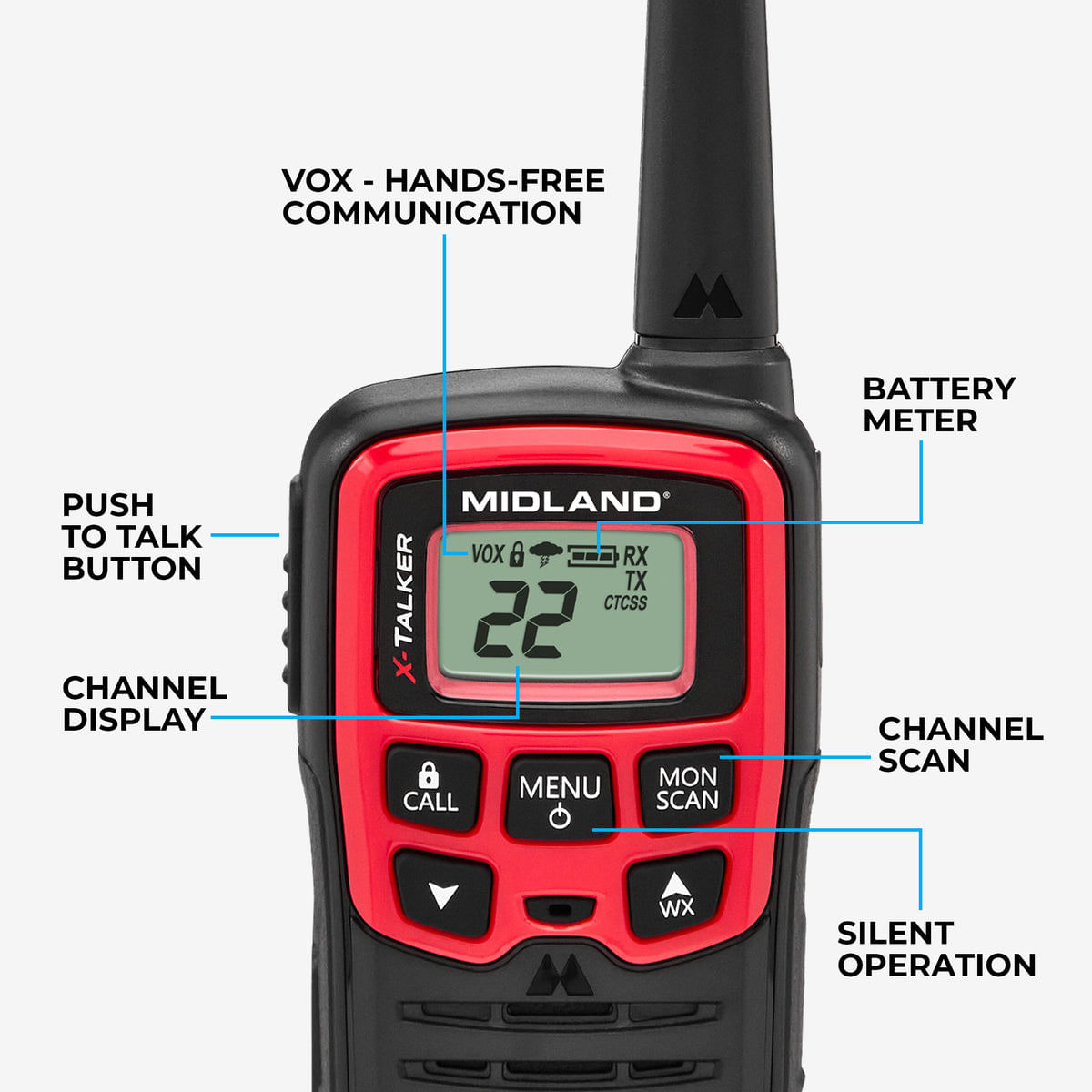 X-Talker-T31-GMRS-Handheld-Radio-Black---Red
