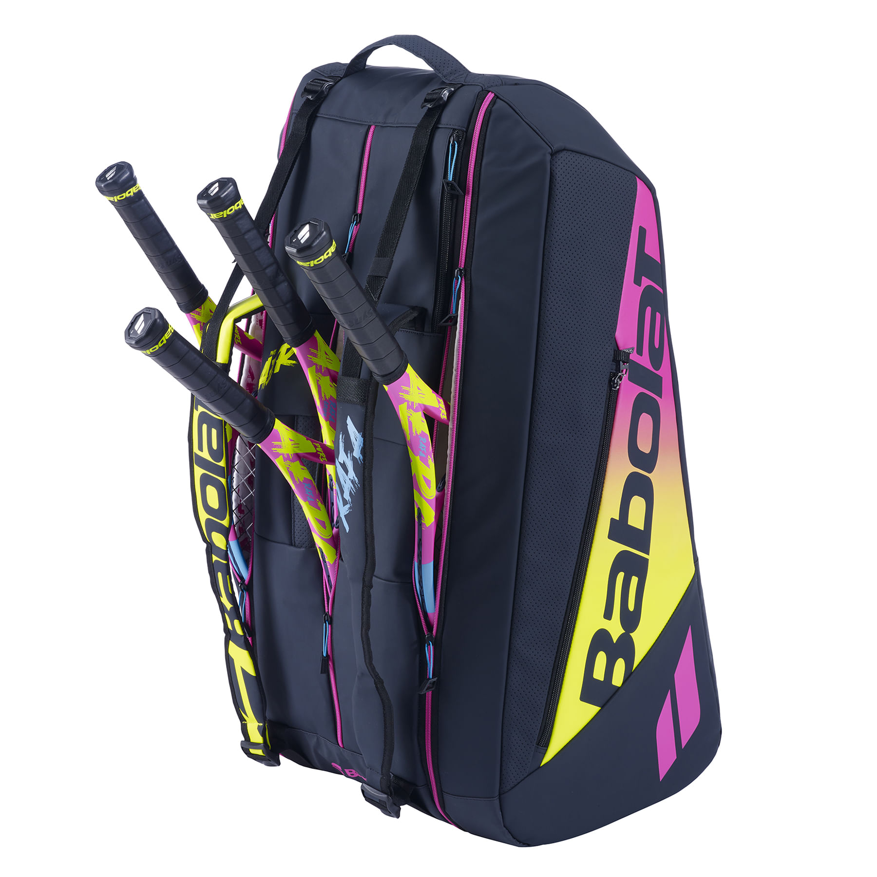 Babolat-Pure-Aero-Rafa-Bag-Yellow---Pink---Blue