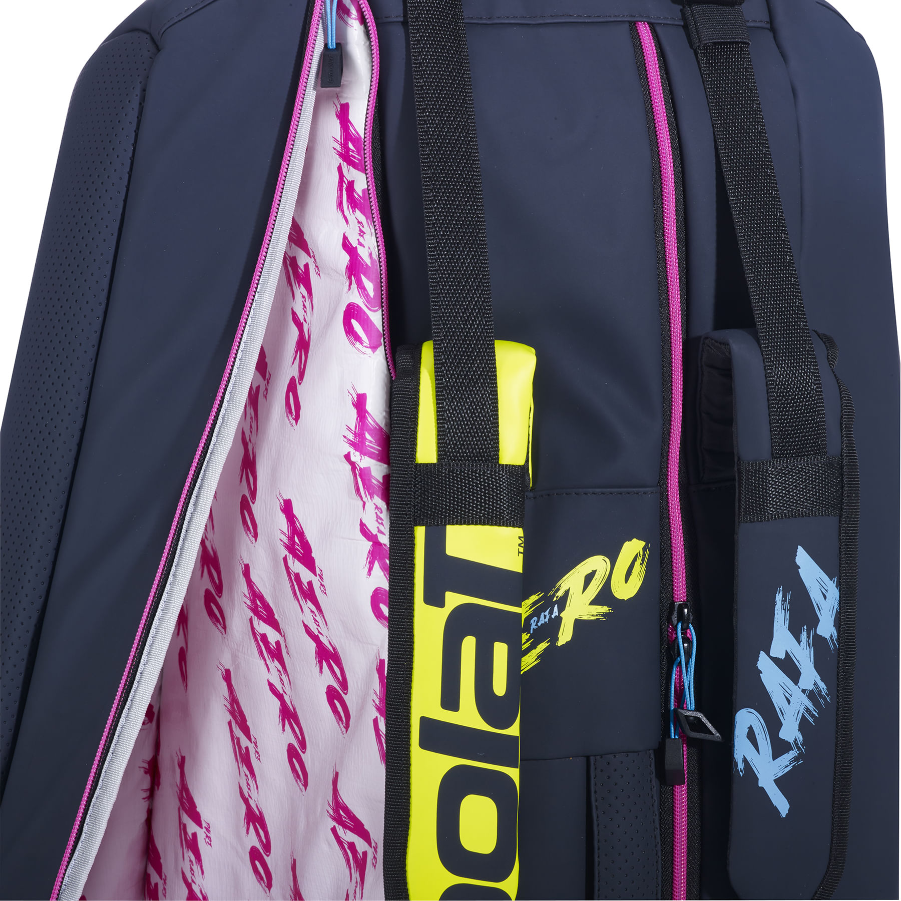 Babolat-Pure-Aero-Rafa-Bag-Yellow---Pink---Blue