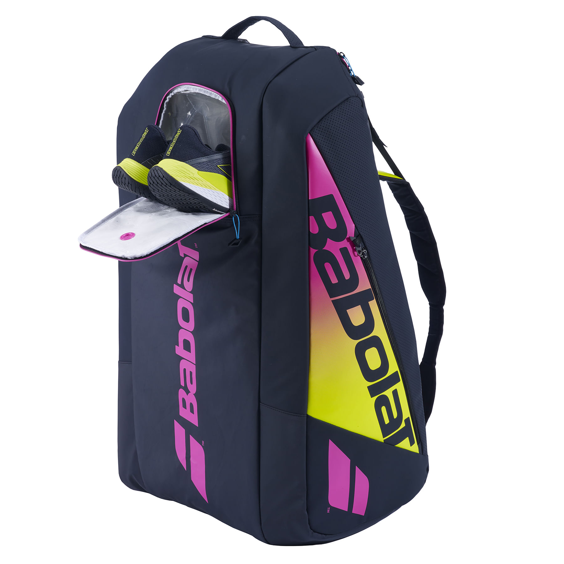 Babolat-Pure-Aero-Rafa-Bag-Yellow---Pink---Blue