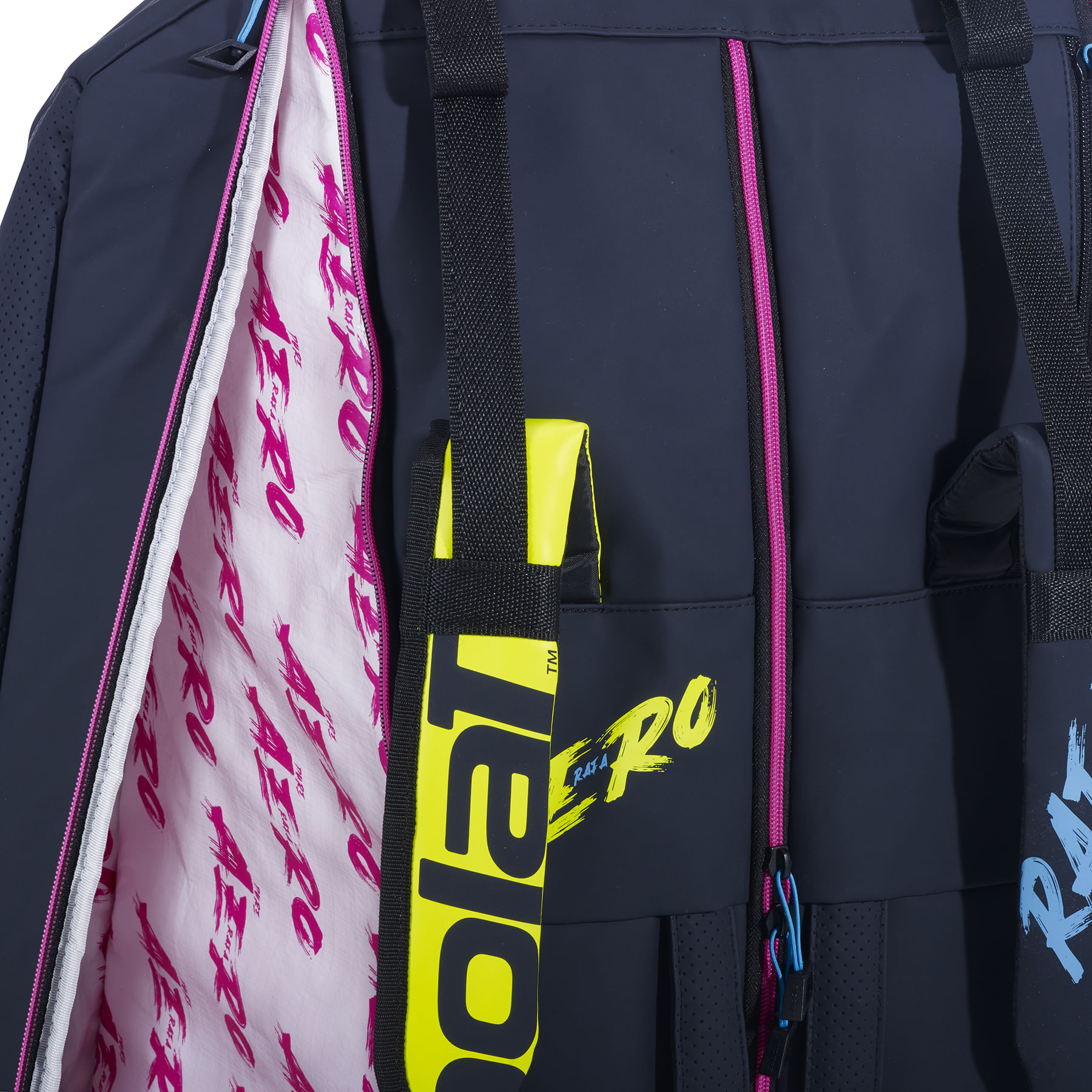 Babolat-Pure-Aero-Rafa-Bag-Yellow---Pink---Blue