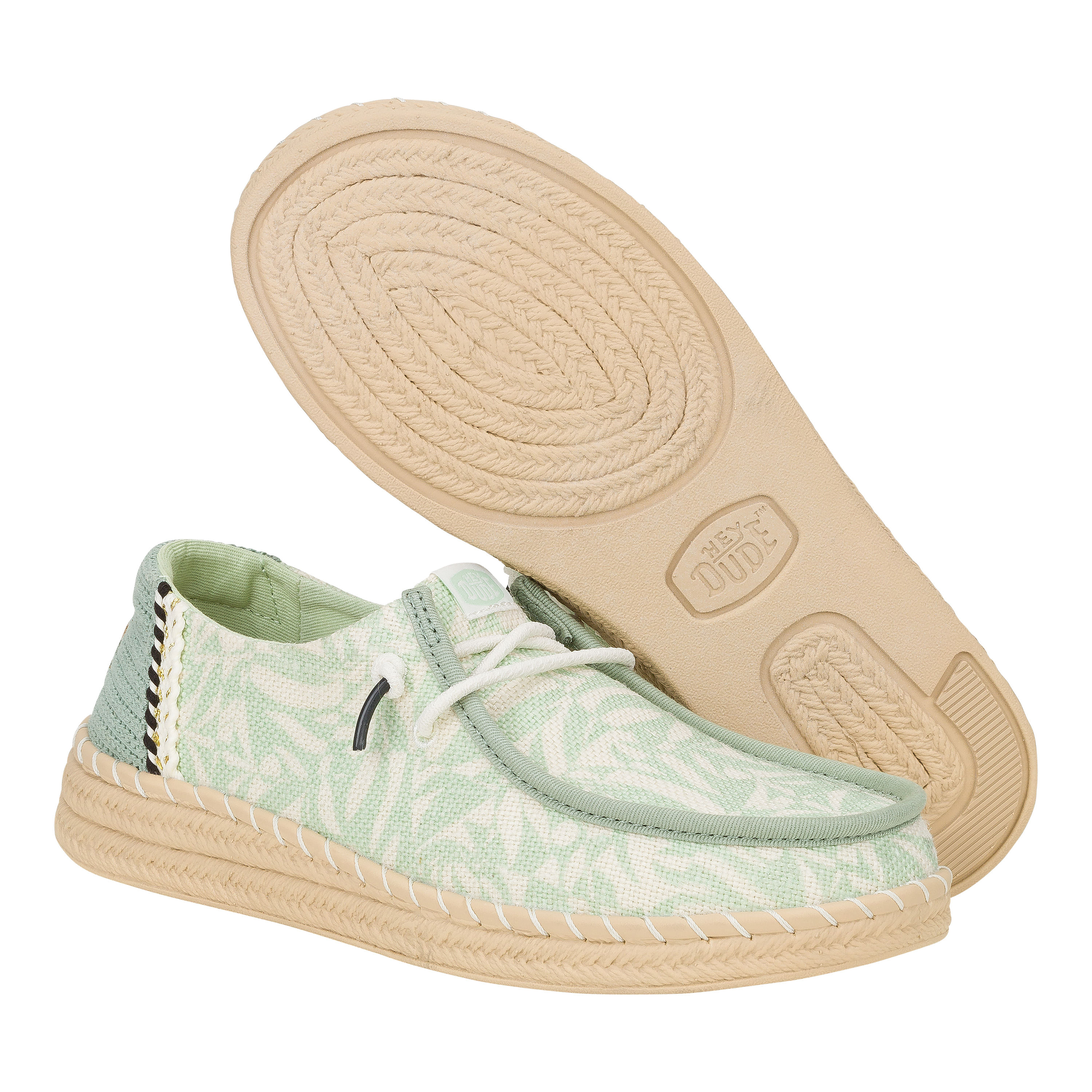 Hey-Dude-Wendy-Espadrlle-Retro-Palm-Shoe---Women-s-Celadon-Green---White