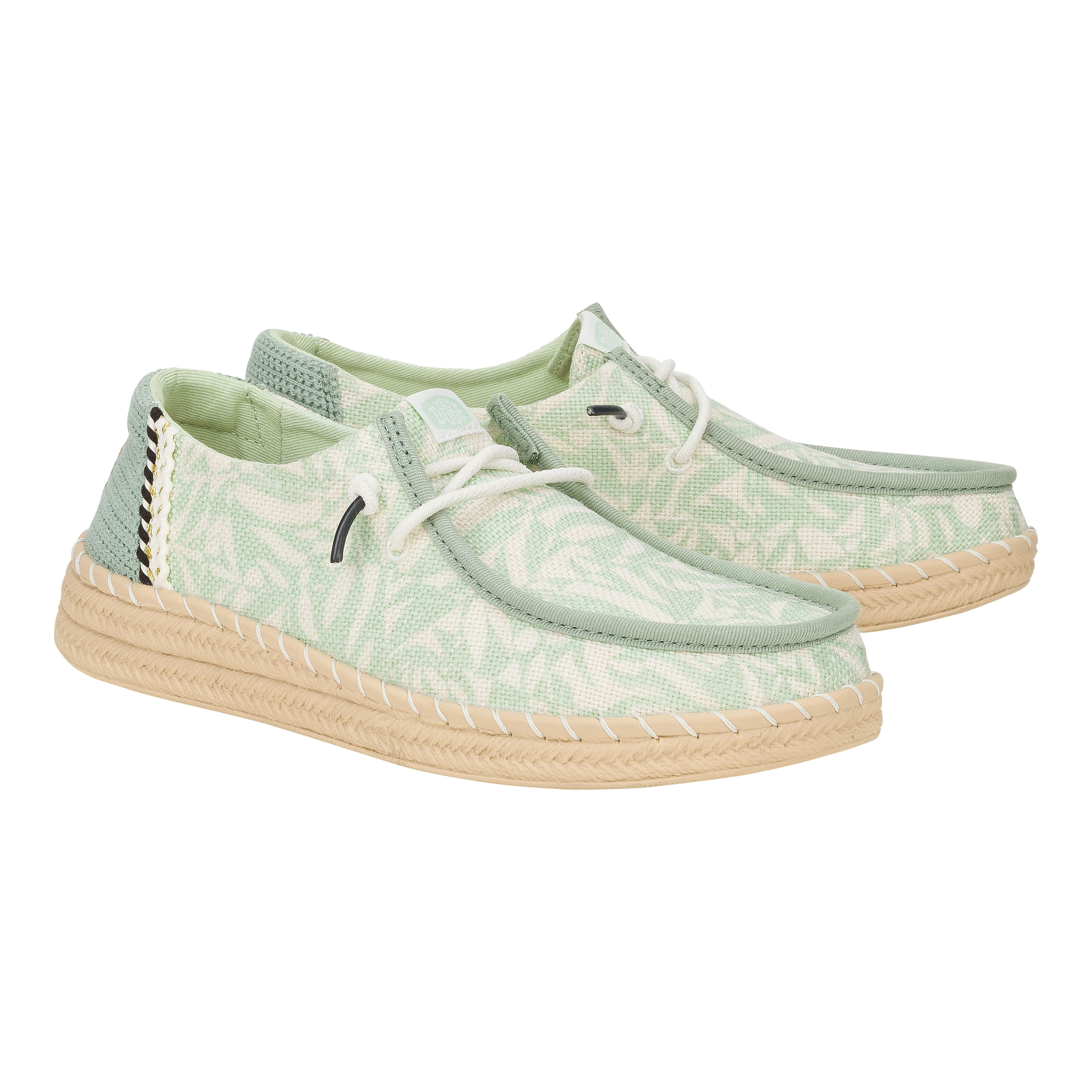 Hey-Dude-Wendy-Espadrlle-Retro-Palm-Shoe---Women-s-Celadon-Green---White