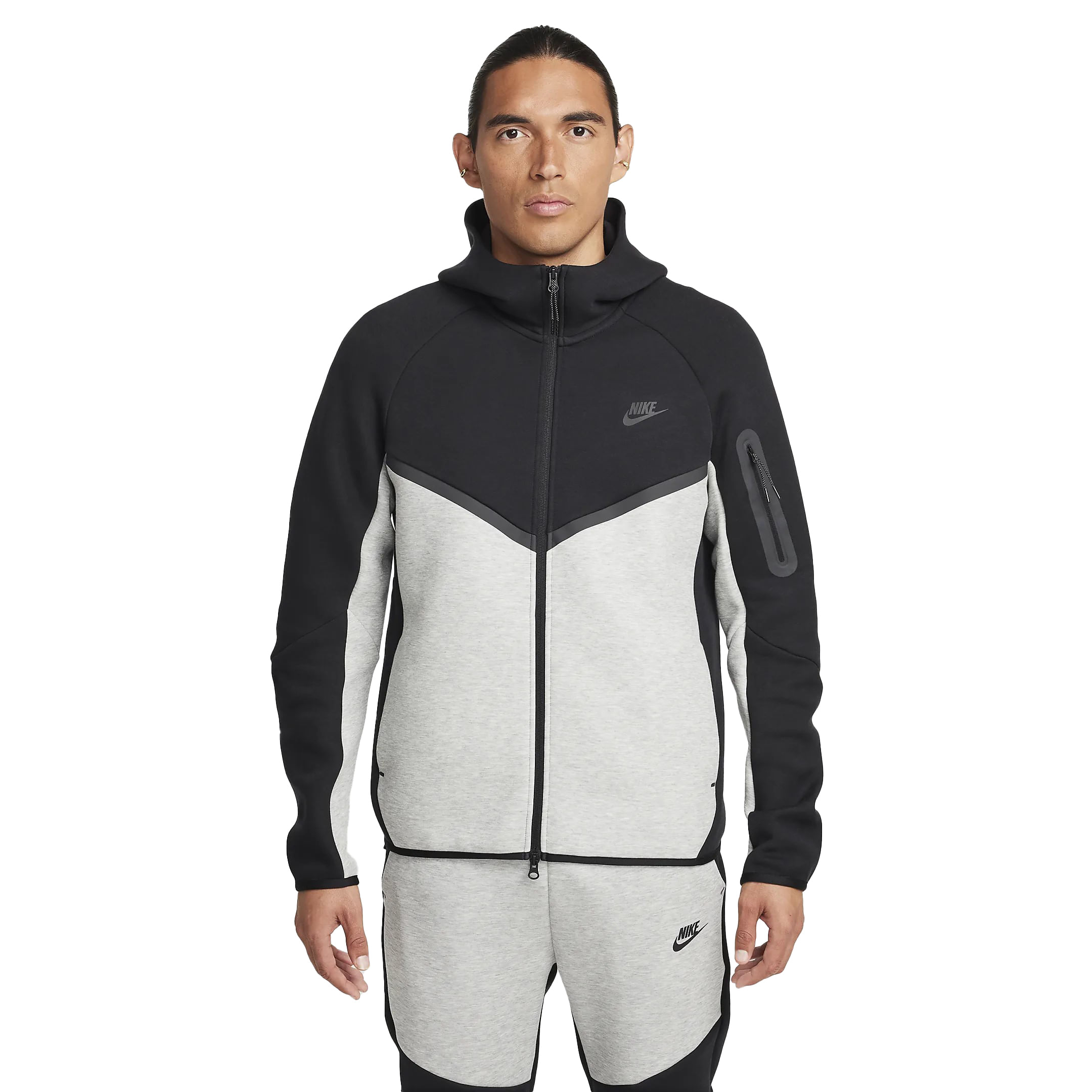Nike-Tech-Full-Zip-Windrunner-Hoodie---Men-s-Black---Dark-Grey-Heather---Black