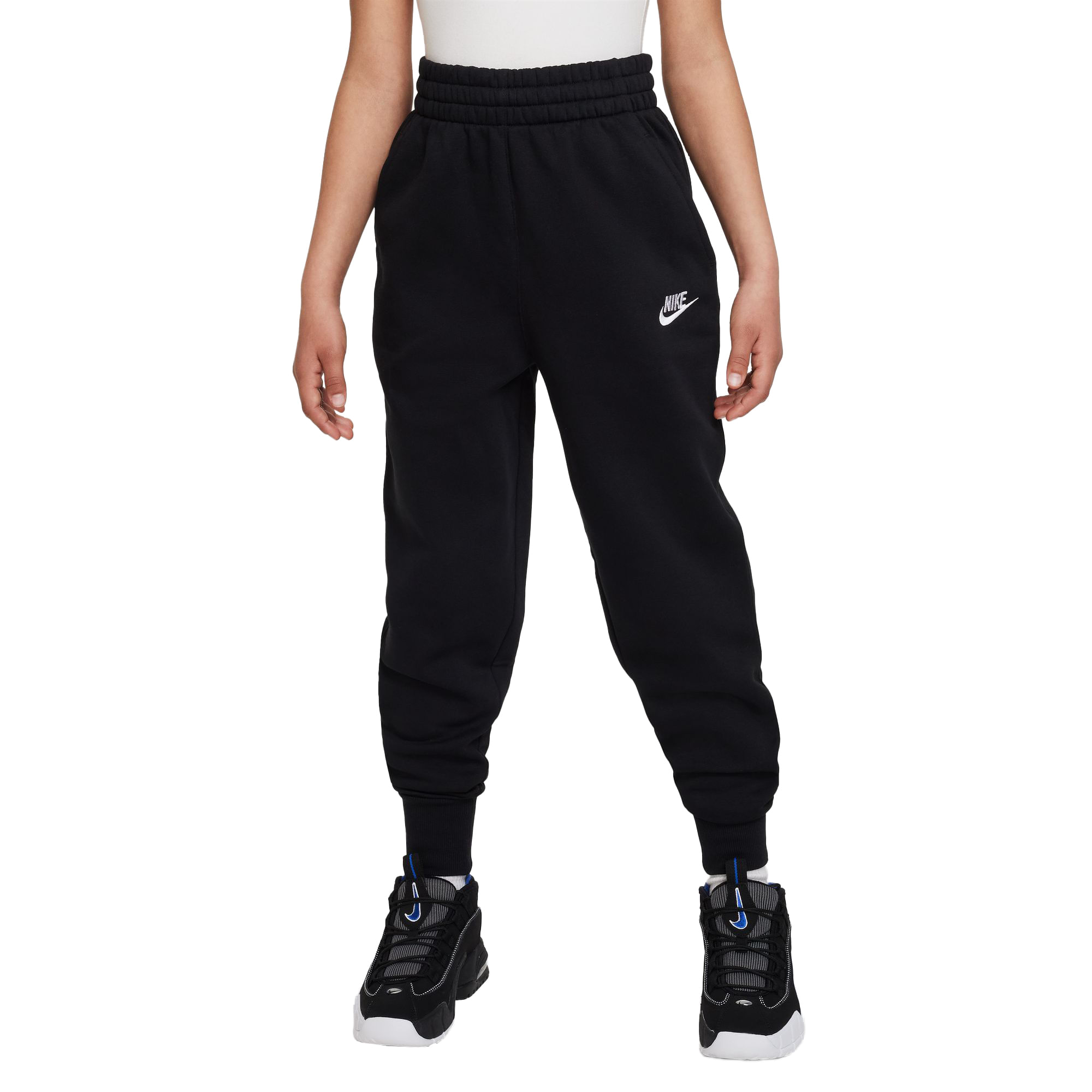 Nike-Sportswear-Club-Fleece-High-Waisted-Fitted-Pant---Girls--Black---Black---White