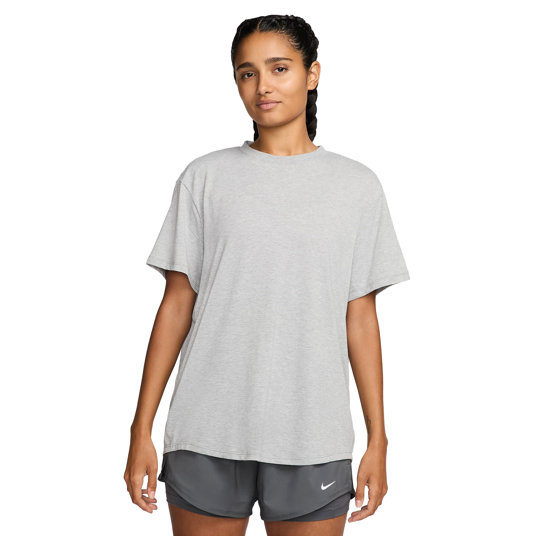 Nike-One-Relaxed-Dri-FIT-Short-Sleeve-Top---Women-s-Smoke-Grey---Heather