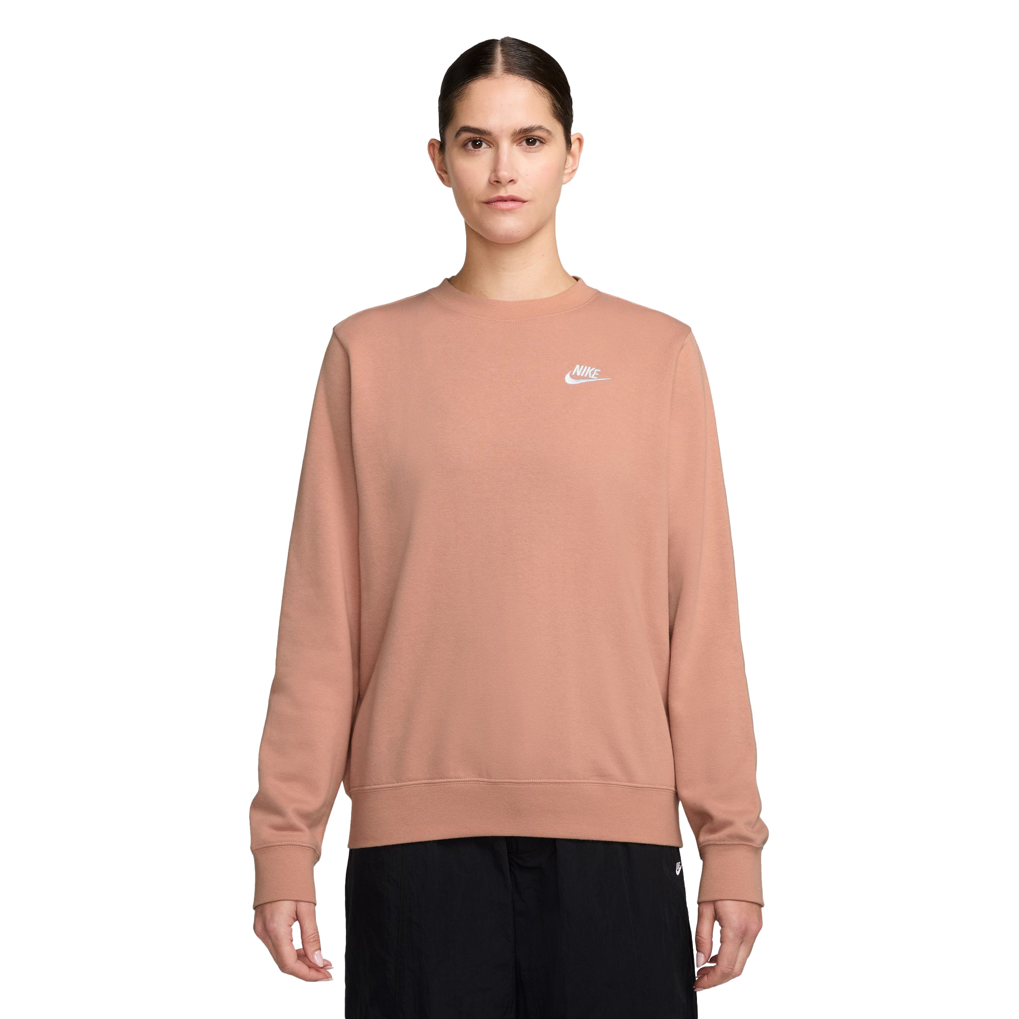 Nike-Sportswear-Club-Fleece-Crew-Neck-Sweatshirt-Rose-Gold---White