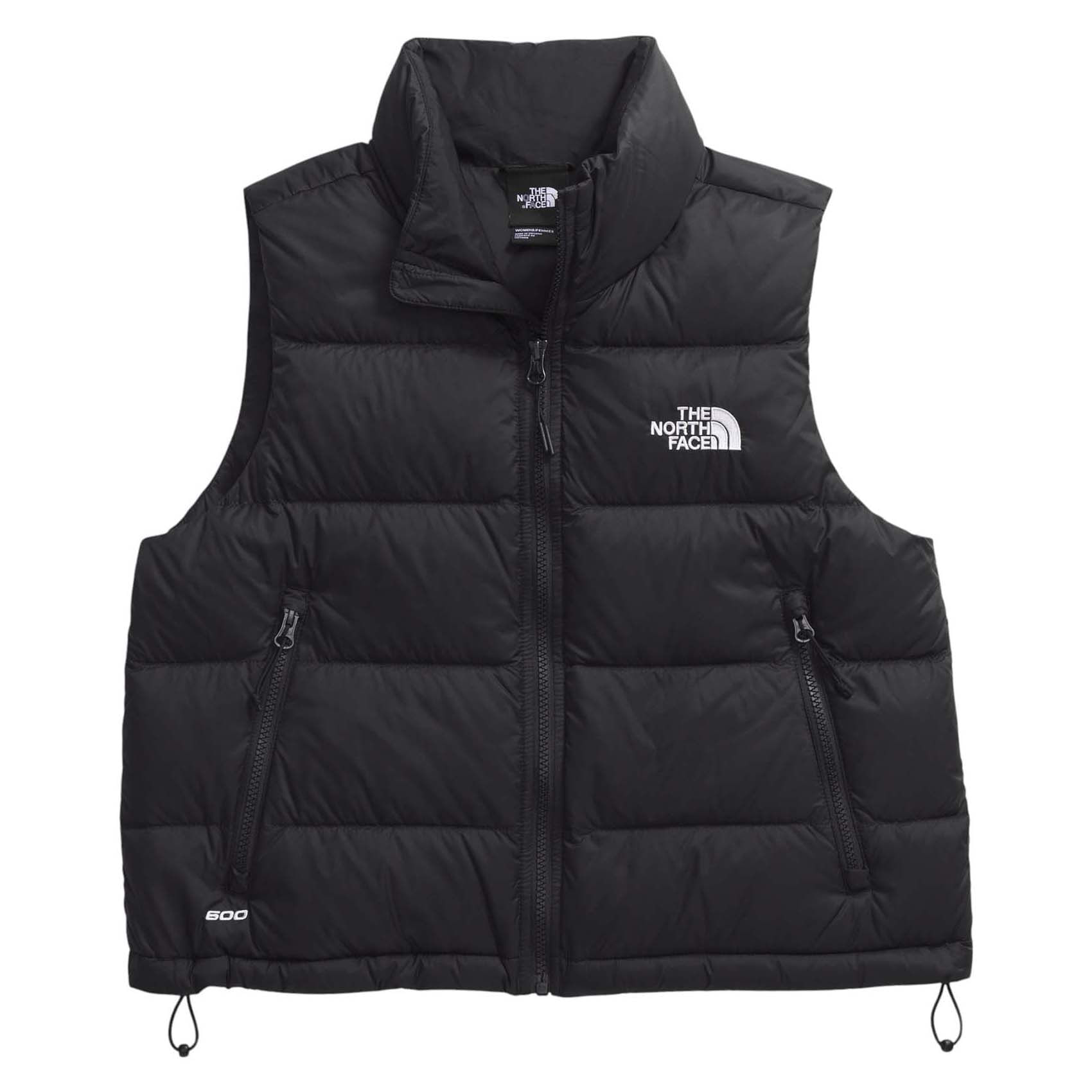 North Face Vest Mens L Blue Black 700 Fill Logo Full Zip