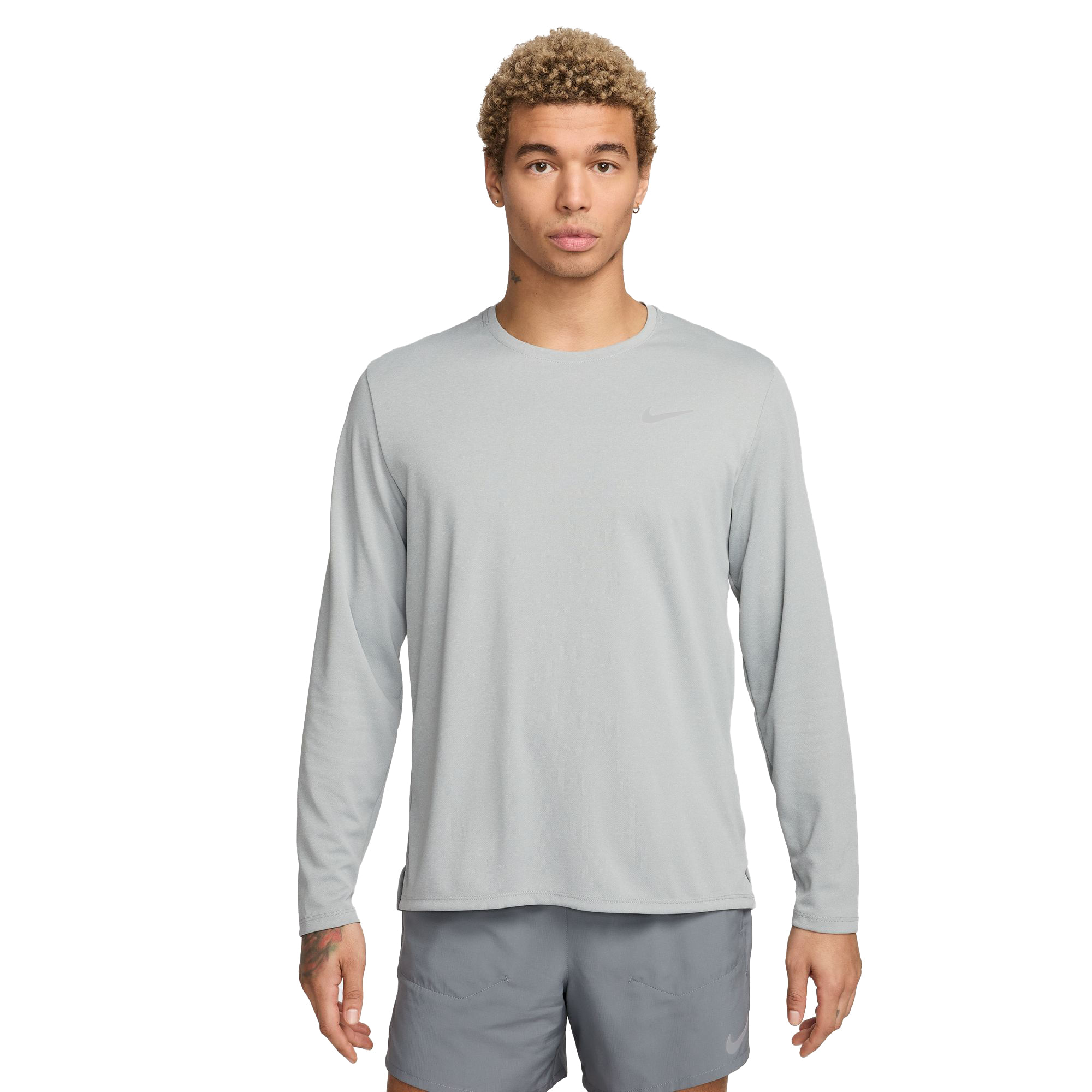 Nike-Miler-Dri-Fit-UV-Long-Sleeve-Running-Top---Men-s-Grey-Fog---Particle-Grey---Reflective-Silverer