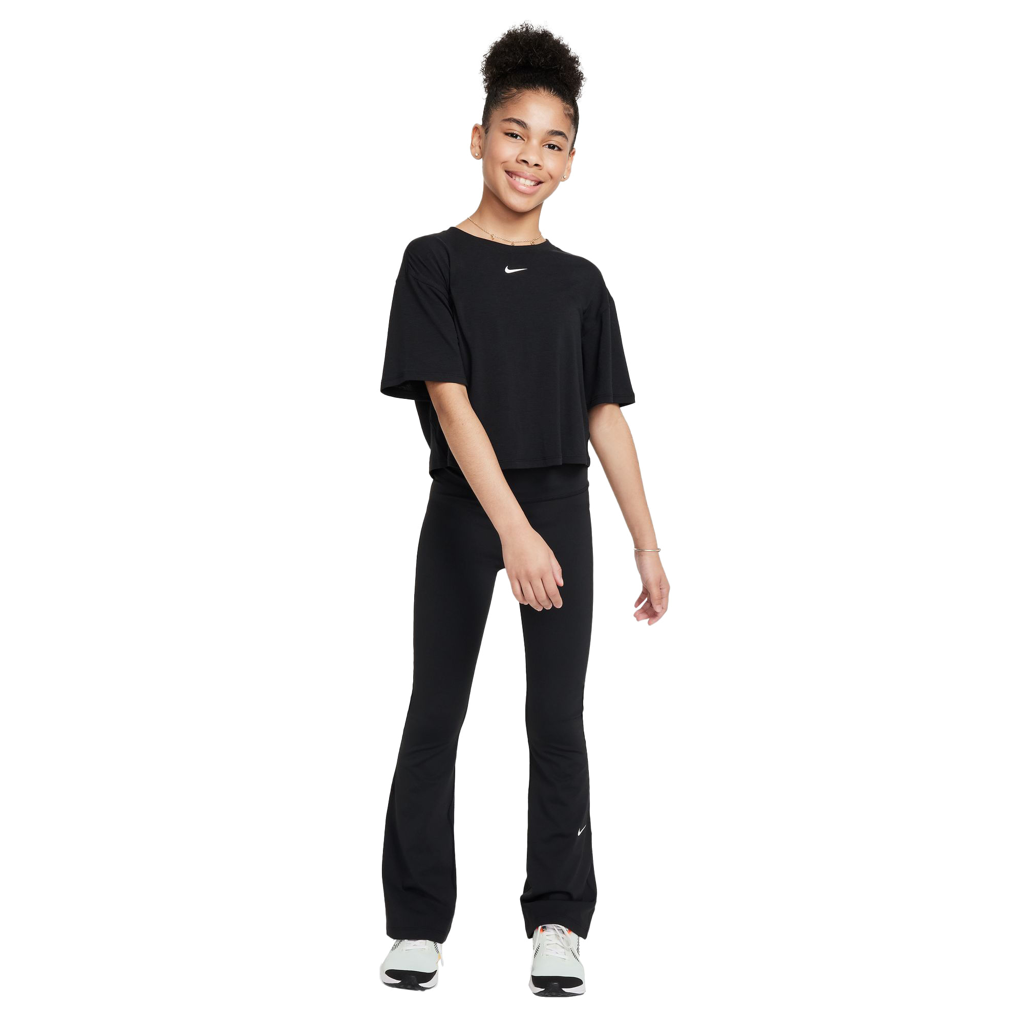 Nike-One-Relaxed-Dri-FIT-Short-Sleeve-Top---Kids--Black---White