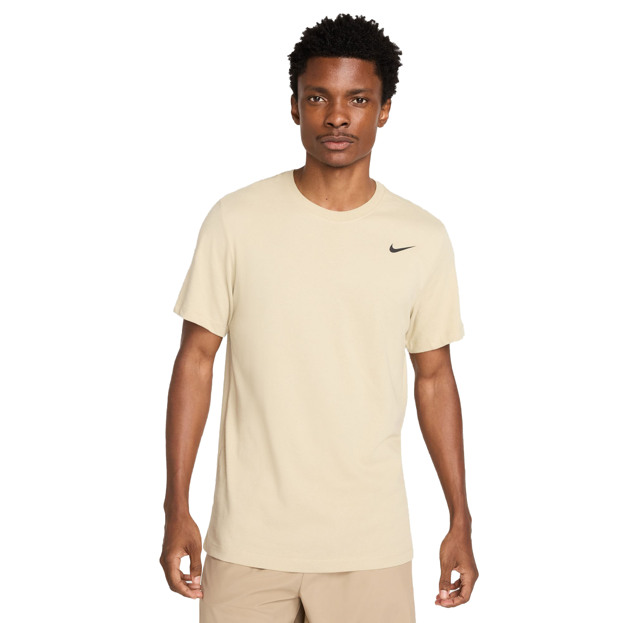 Nike-Dri-FIT-Fitness-T-Shirt---Men-s-Desert-Khaki---Black