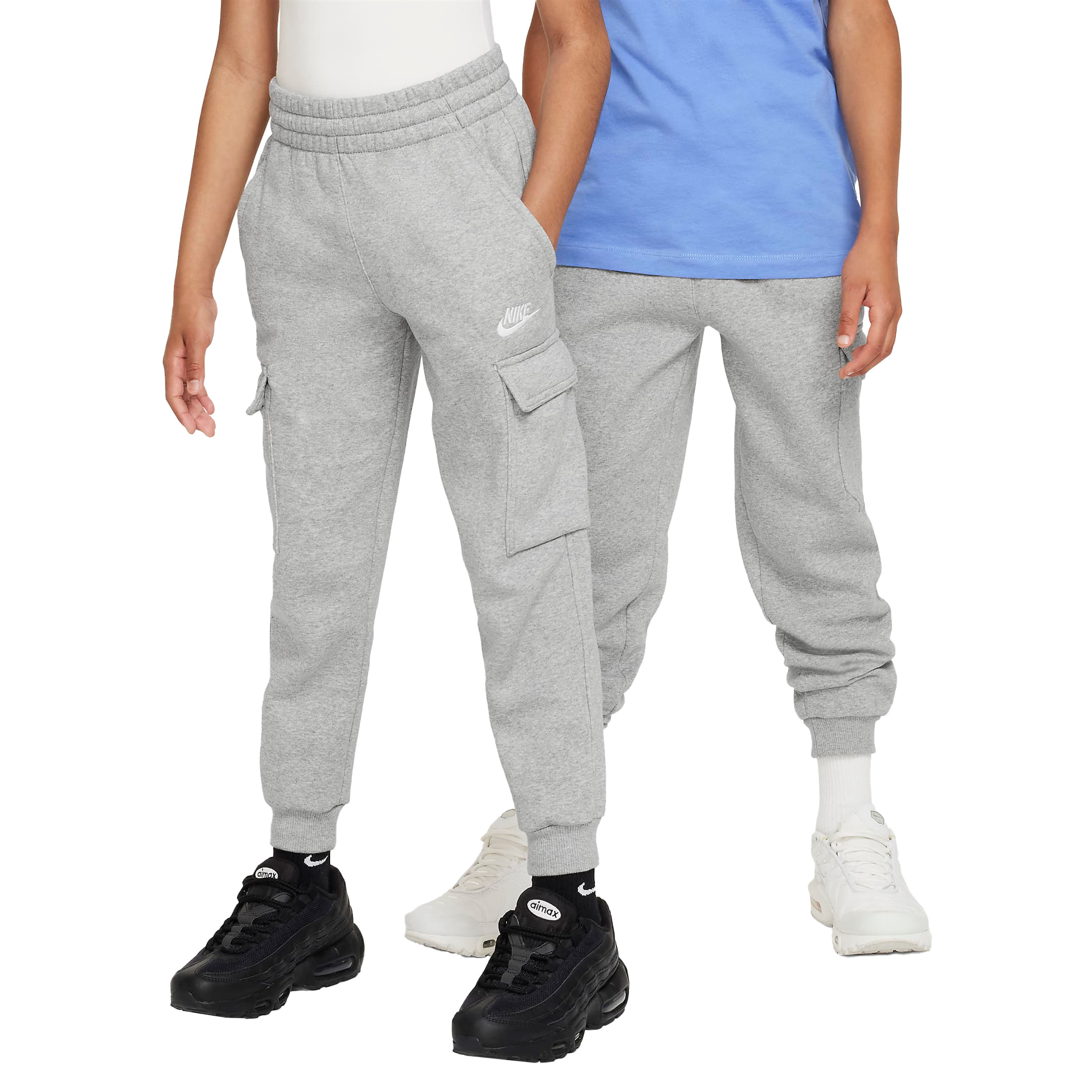 Nike-NSW-Club-Fleece-Cargo-Pant---Youth-Dark-Grey-Heather---Base-Grey---White