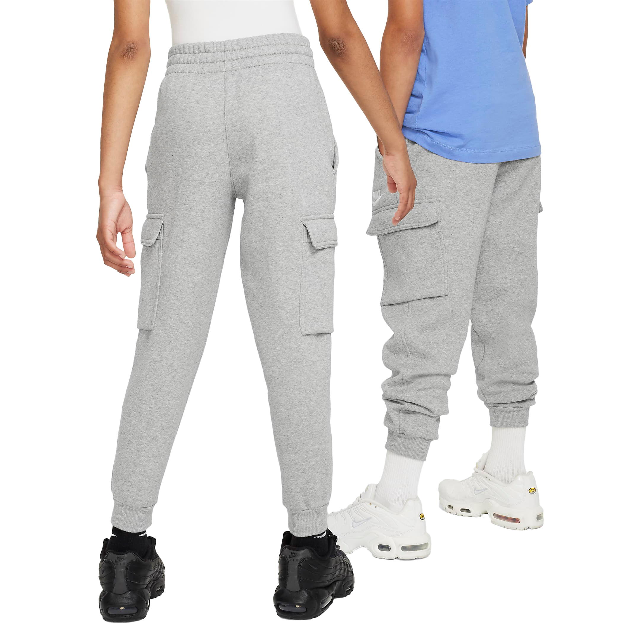 Nike-NSW-Club-Fleece-Cargo-Pant---Youth-Dark-Grey-Heather---Base-Grey---White