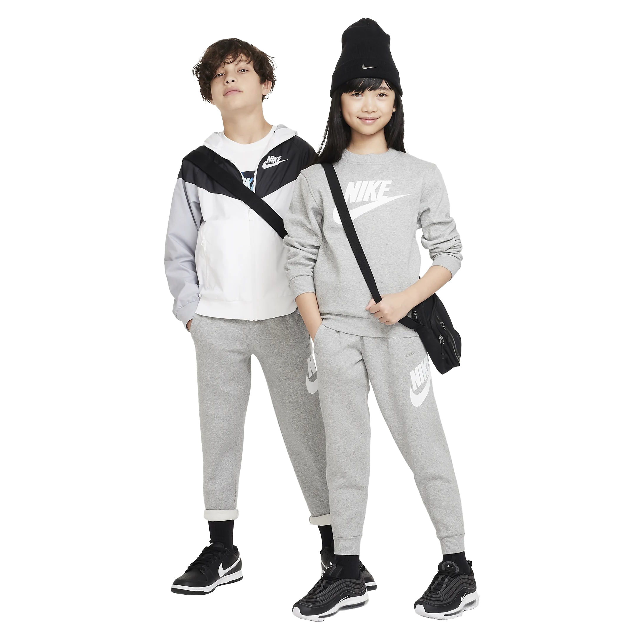 Nike-NSW-Club-Fleece-HBR-Jogger---Youth-Dark-Grey-Heather---Base-Grey---White