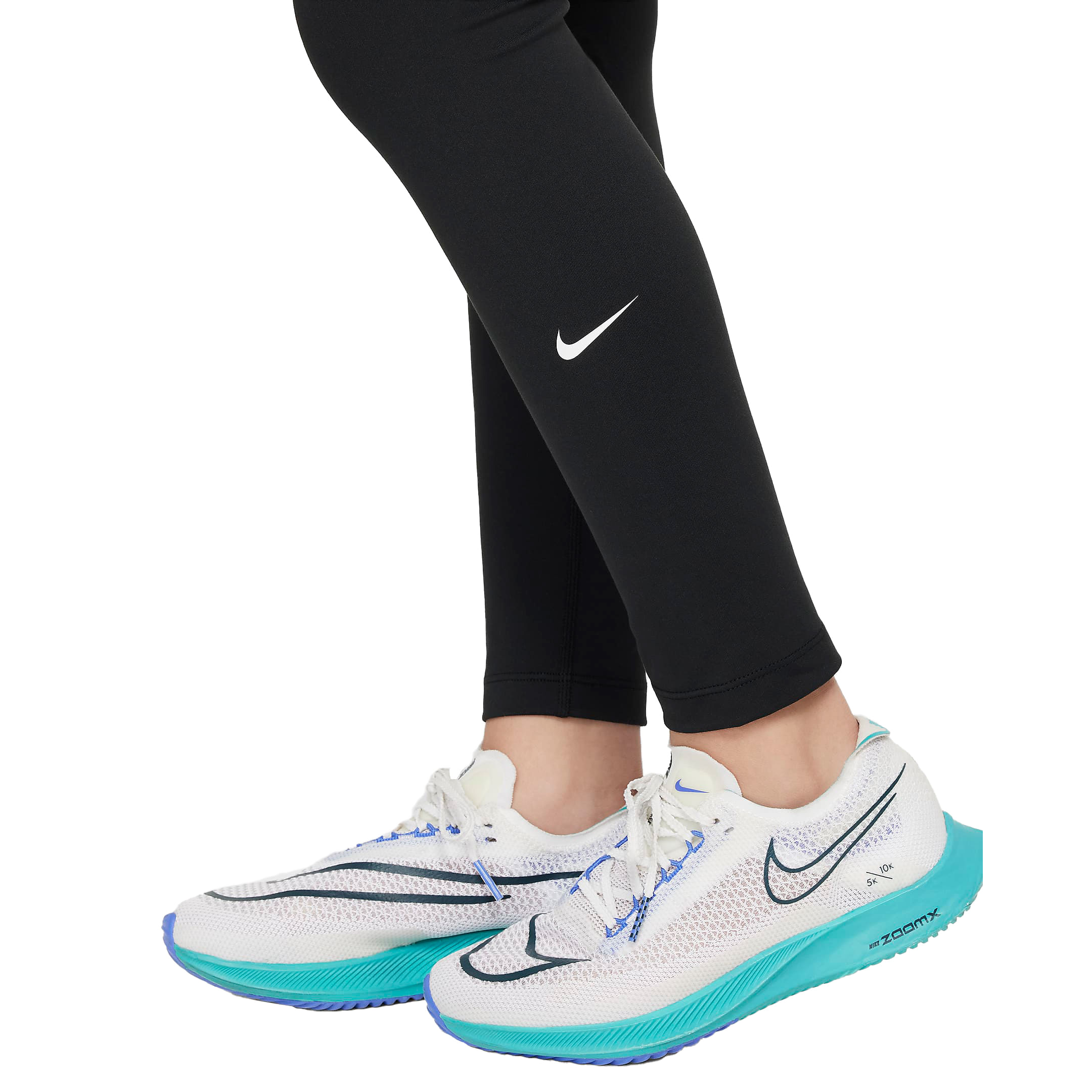 Nike Dri-FIT One AOP Tight - Girls' - Black / White XL