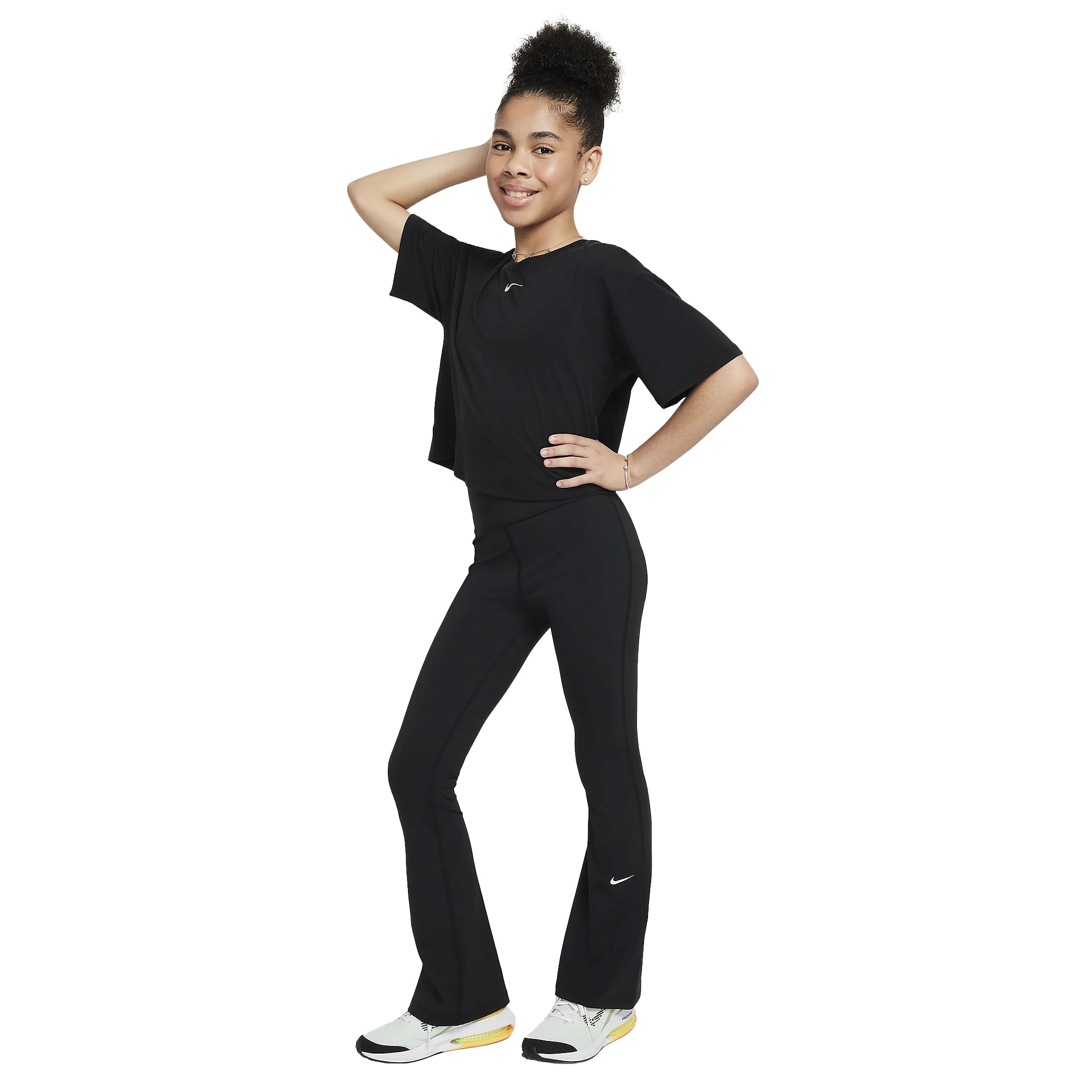 Nike-Dri-FIT-One-Flare-Tight---Girls--Black---White