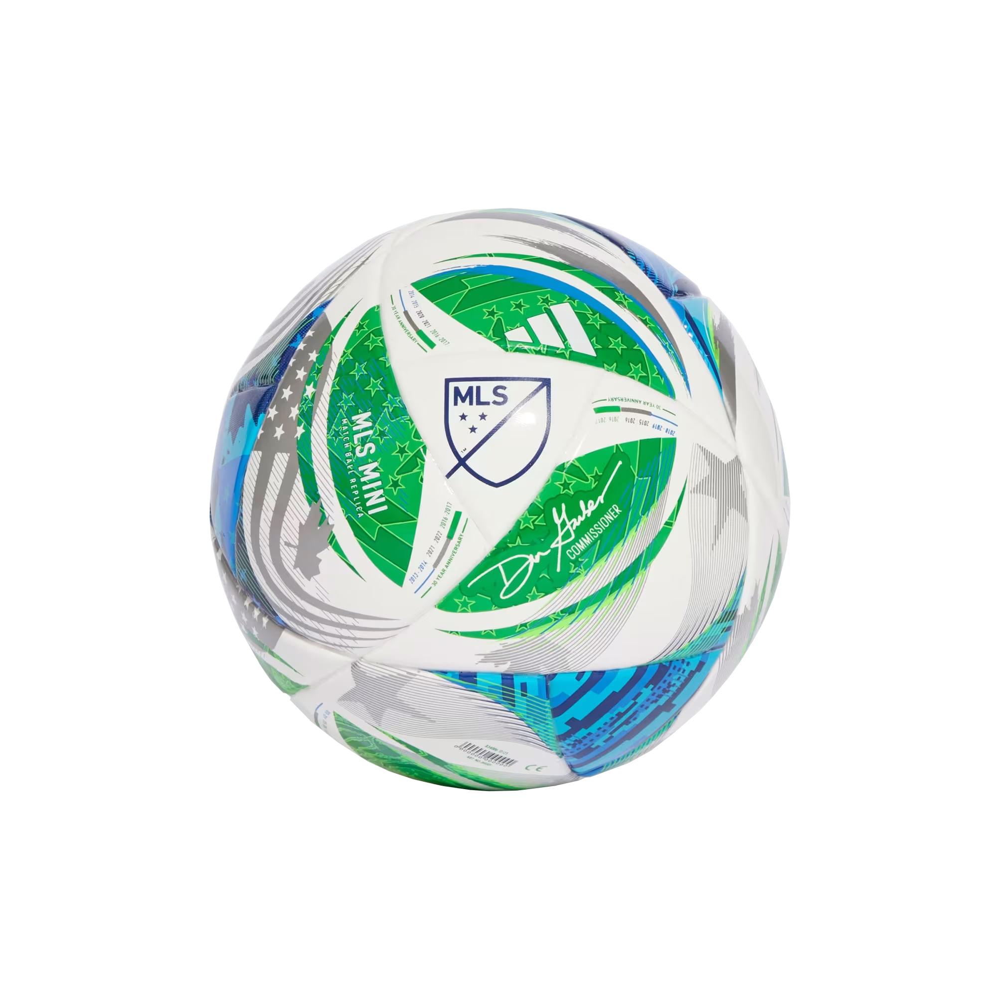 adidas-MLS-Nativo-XXV-Mini-Soccer-Ball-White---Green---Glow-Blue---Solar-Blue