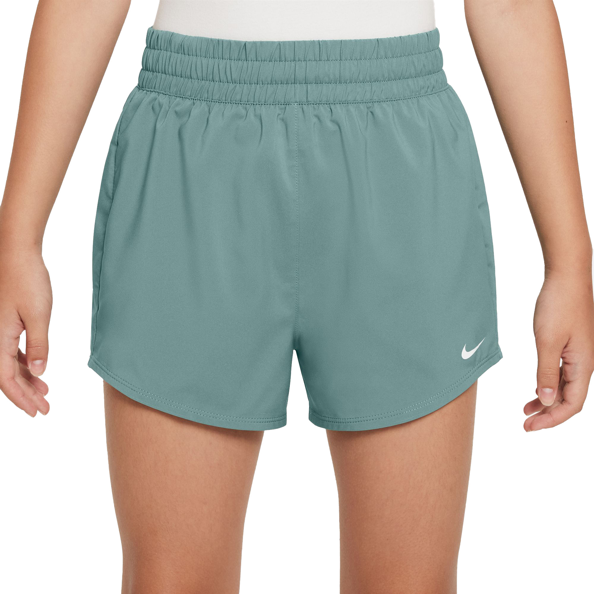 Nike-One-Dri-FIT-High-Waisted-Woven-Training-Shorts---Girls--Cannon---White