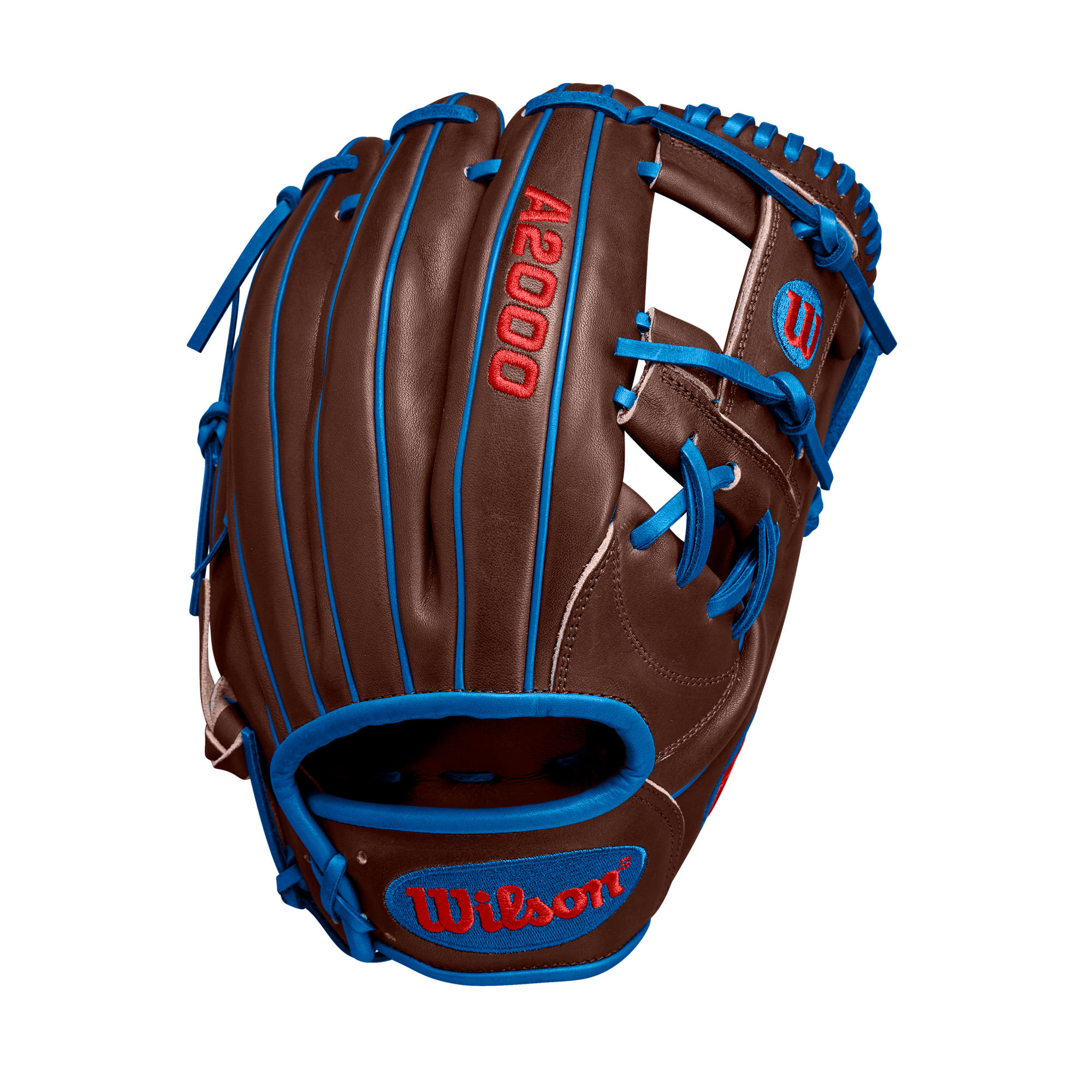 Wilson-A2000-Dansby-Swanson-11.75--Baseball-Glove---Spring-2025-Dark-Brown---Royal-Blue---Red