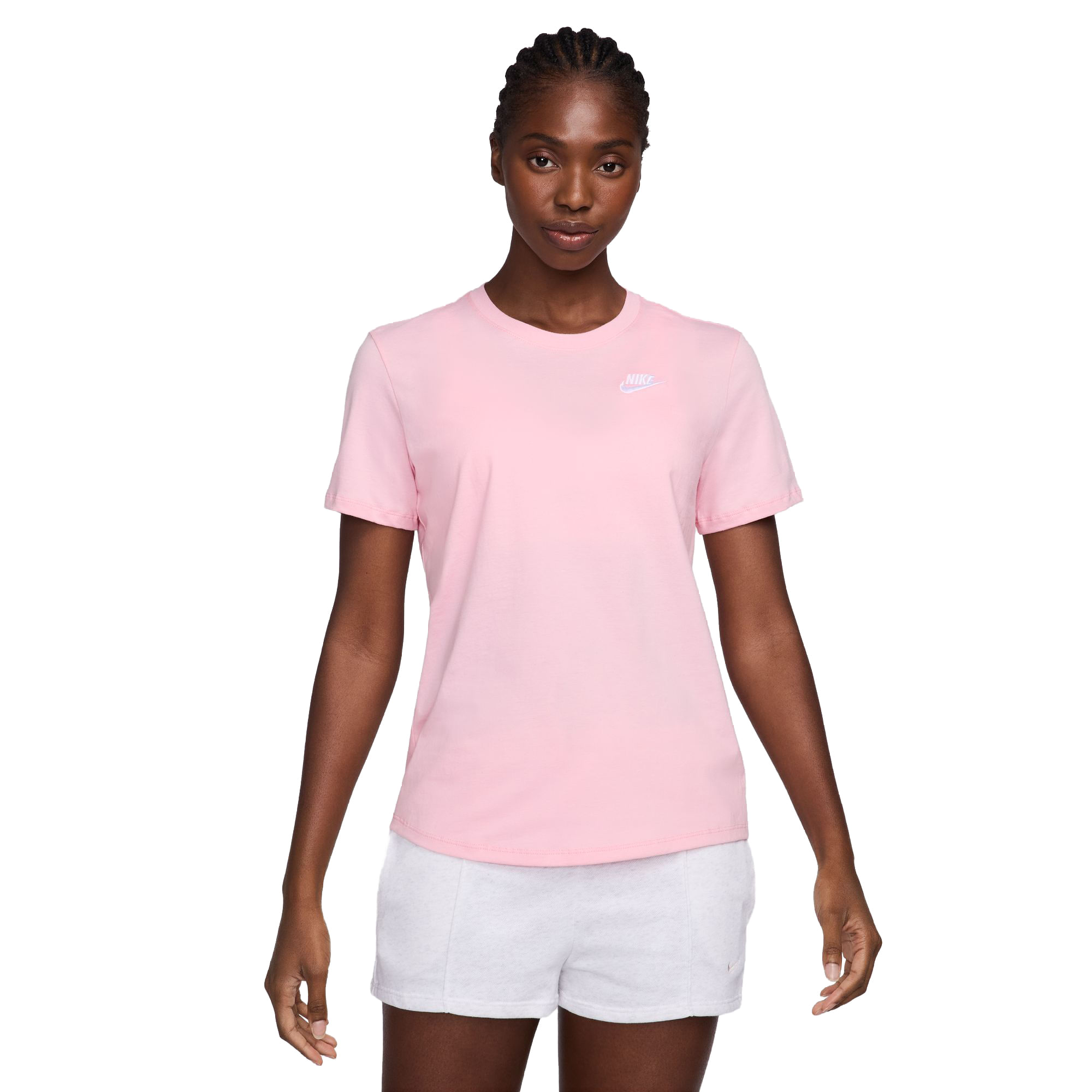 Nike-Sportswear-Club-Essentials-T-Shirt---Women-s-Med-Soft-Pink---White---White