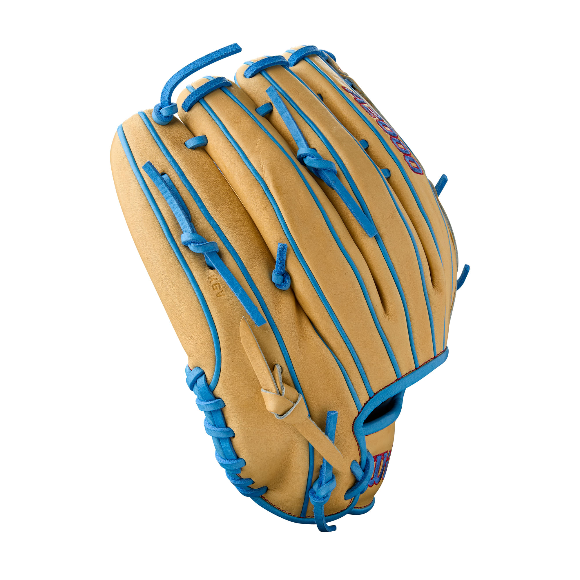 WILSON-GLOVE-A2000-SUMMER-2025-B125-Blonde---Sky-Blue---Red
