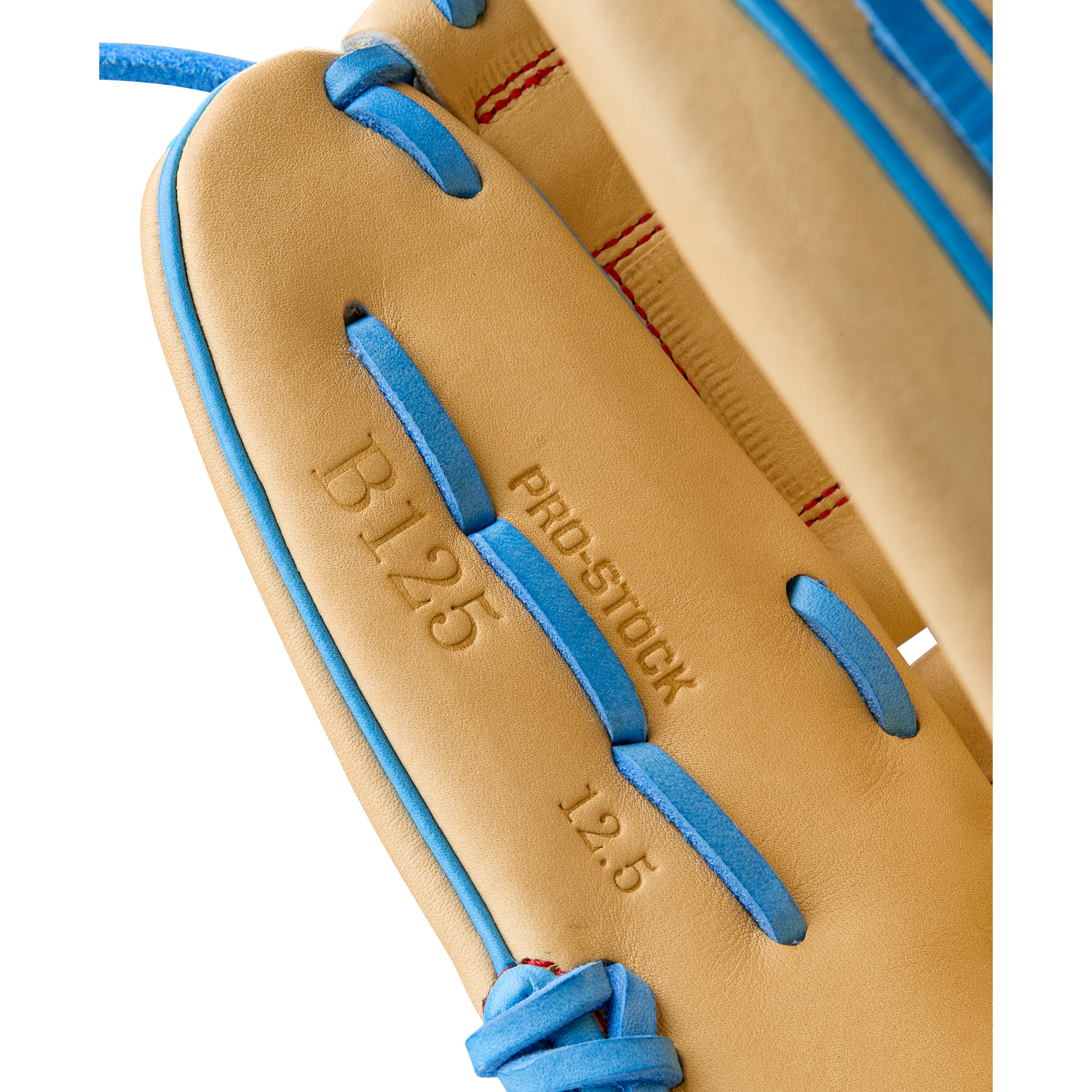 WILSON-GLOVE-A2000-SUMMER-2025-B125-Blonde---Sky-Blue---Red