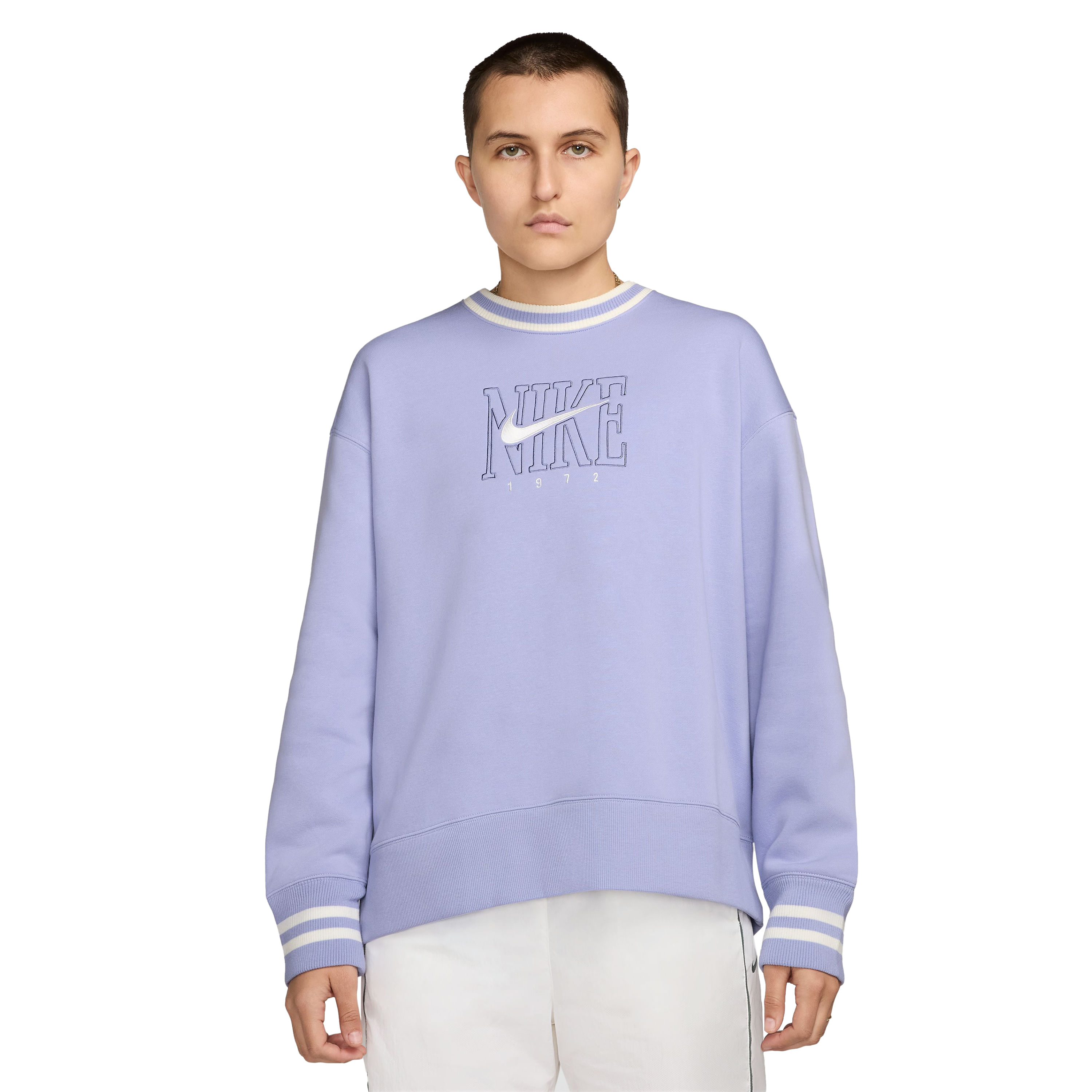 Nike-Sportswear-Phoenix-Fleece-Graphic-Oversized-Crew-Neck-Sweatshirt---Women-s-Lilac-Ice