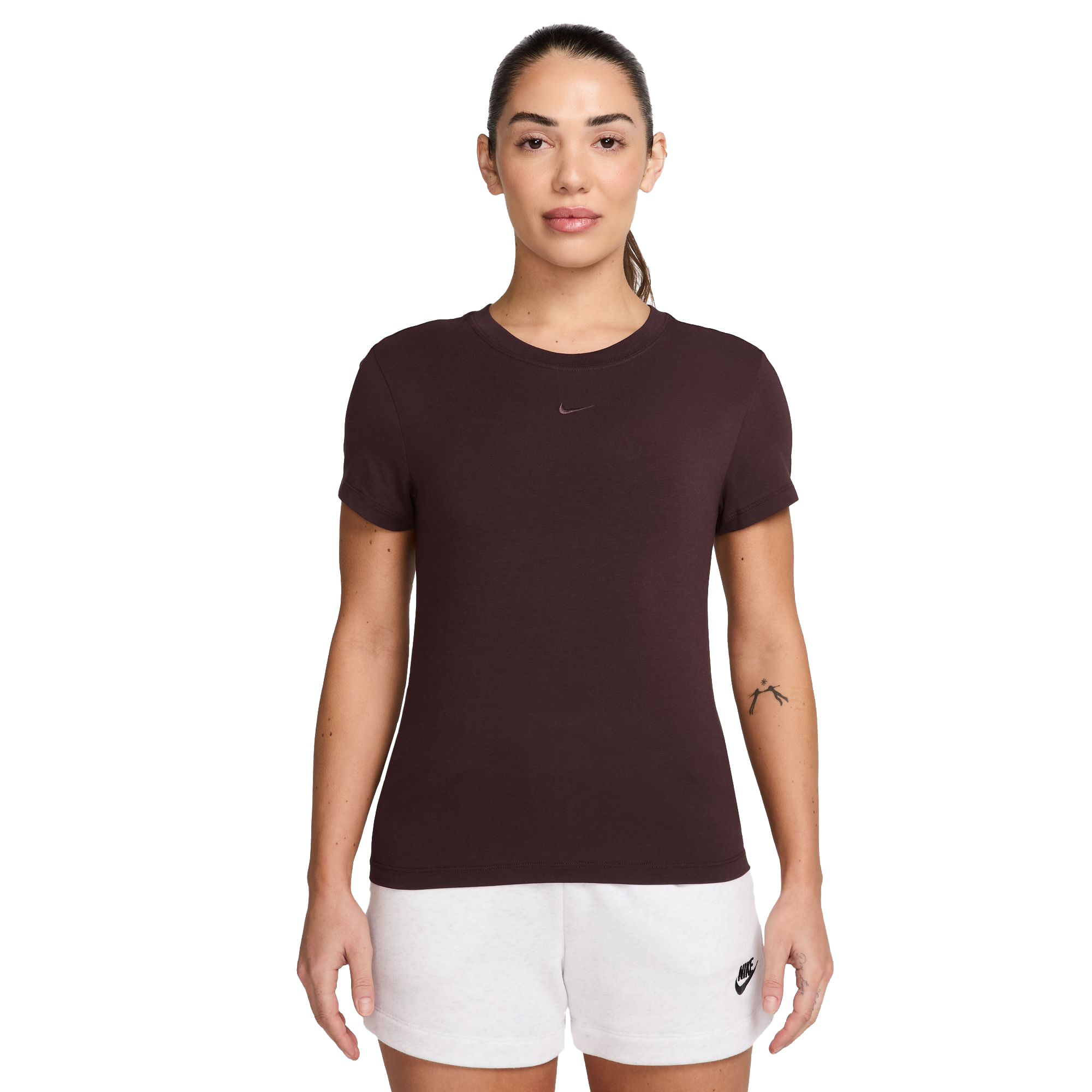 Nike-Sportswear-Chill-Knit-T-Shirt---Women-s-Burgundy-Crush