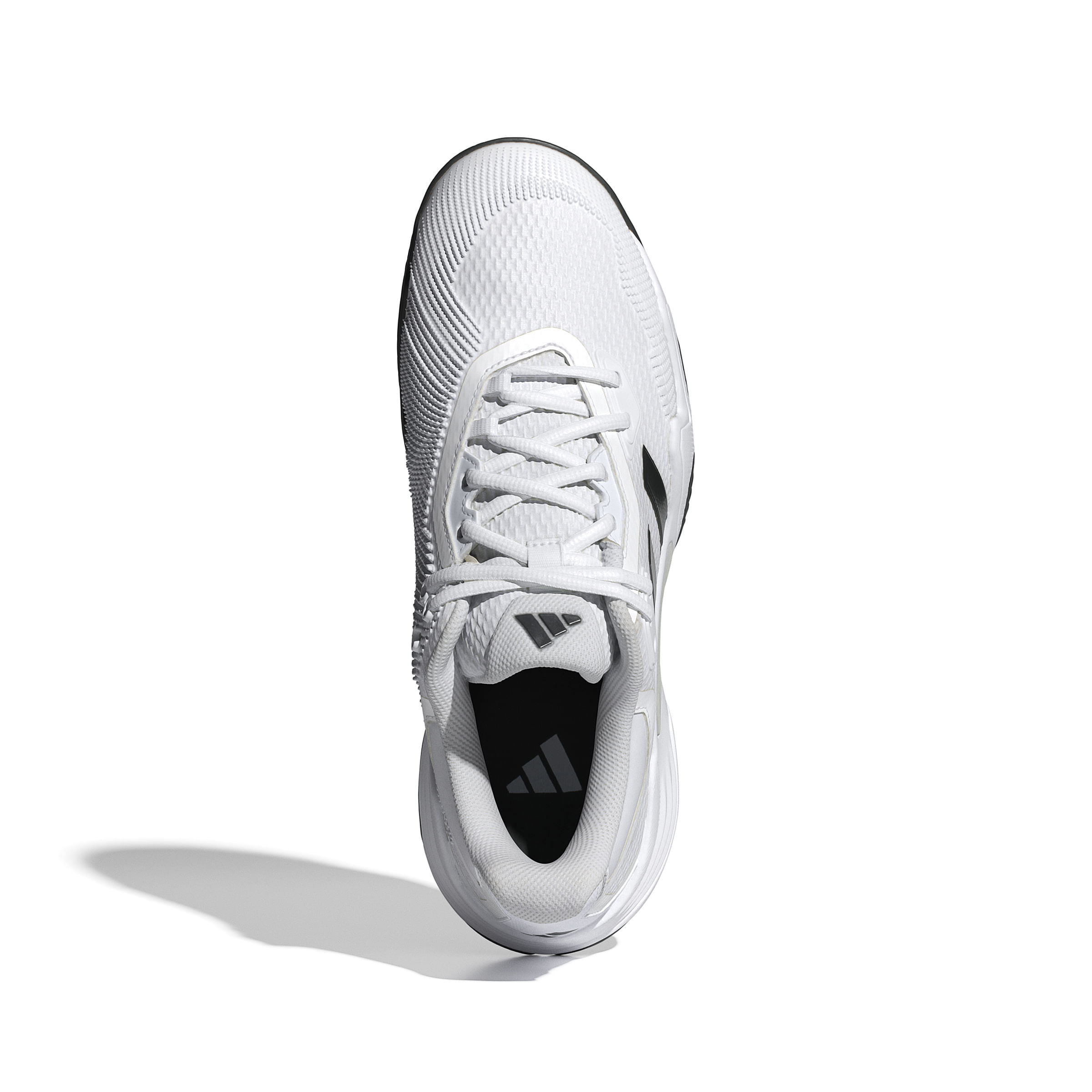 adidas Men's Solematch Control 2 Tennis Shoes, Cloud White/Black Blue Metallic/Silver Metallic / 14